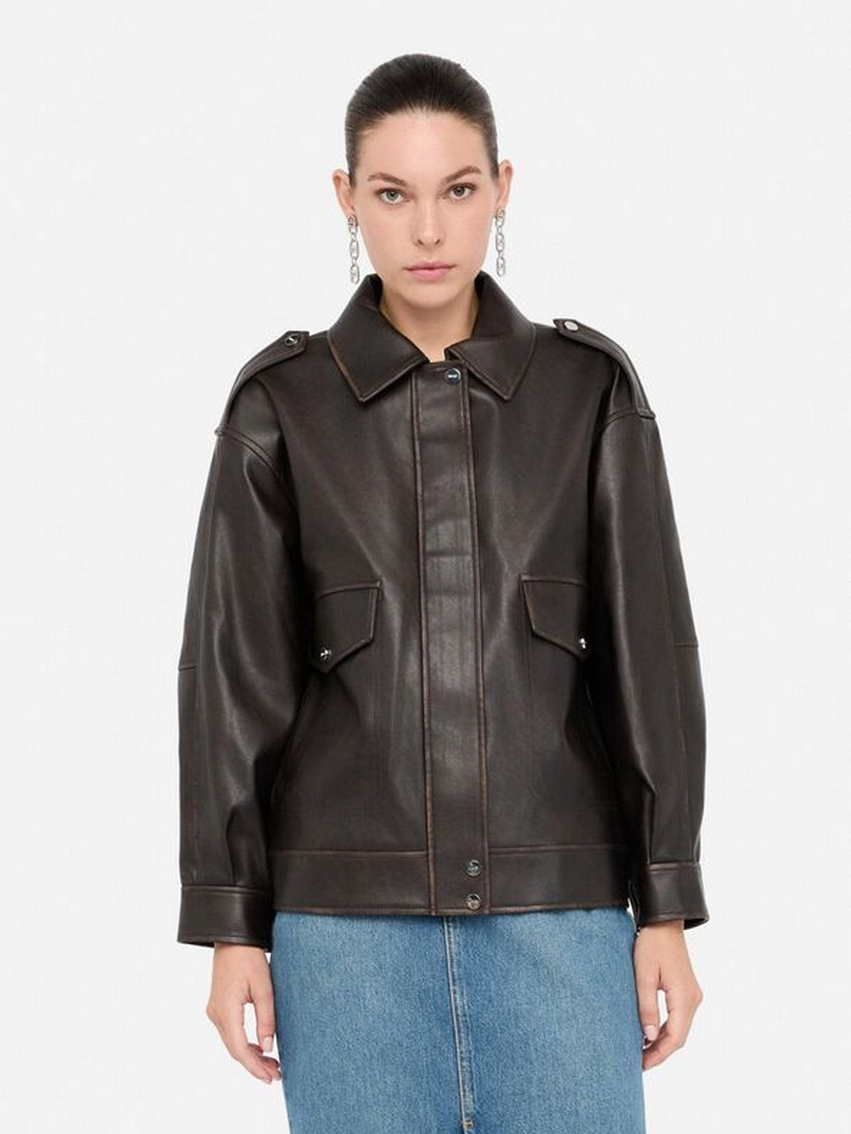 LIU JO WHITE Giubbino Donna  MF5097E1051 X0558 Light chocolate
