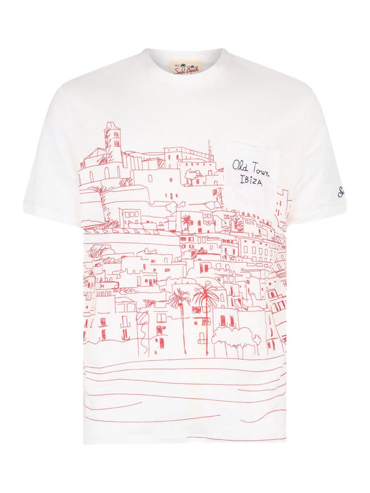 Camiseta MC2 Saint Barth y Pole para hombres de Echstasea 00502f blanco
