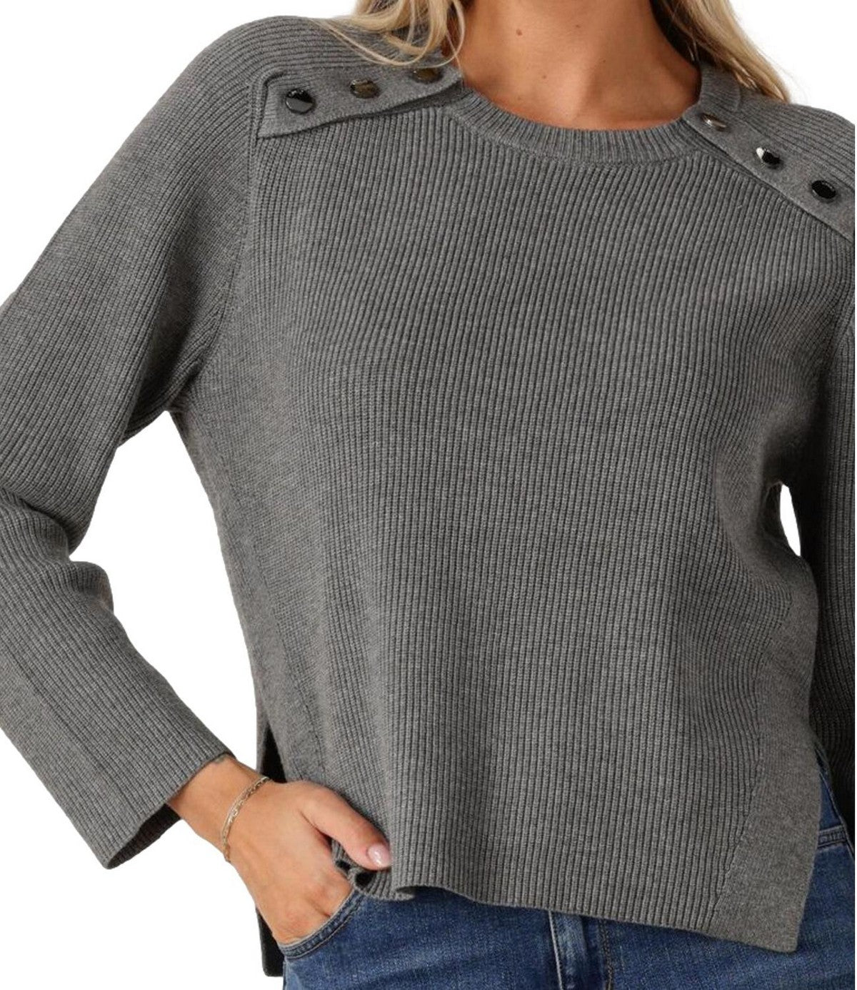 LIU JO WHITE Maglione Donna  MF5396MS99E 02050 GRIGIO MD.MELANGE