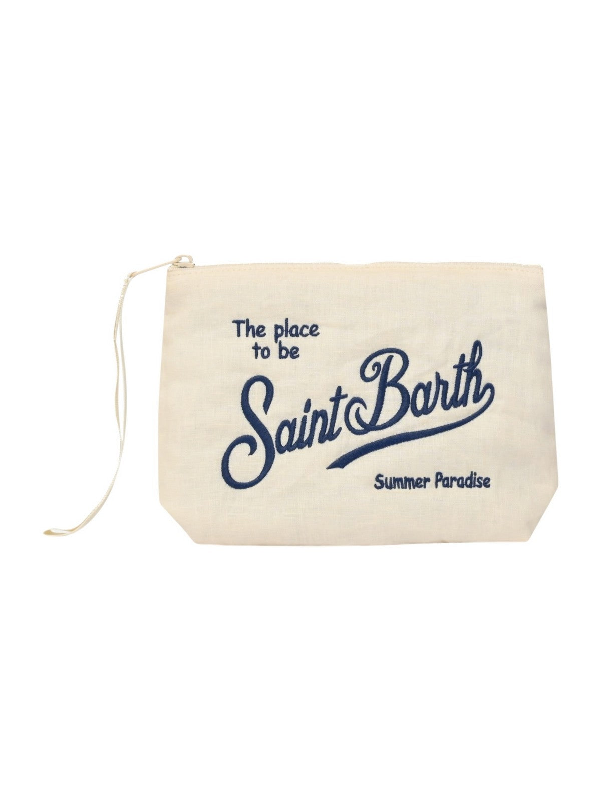 MC2 SAINT BARTH Pochette Unisex adulto  ALINE SOFT LINEN 01276L VINTAGE 01H CHALK EMB gioboutiqueweb