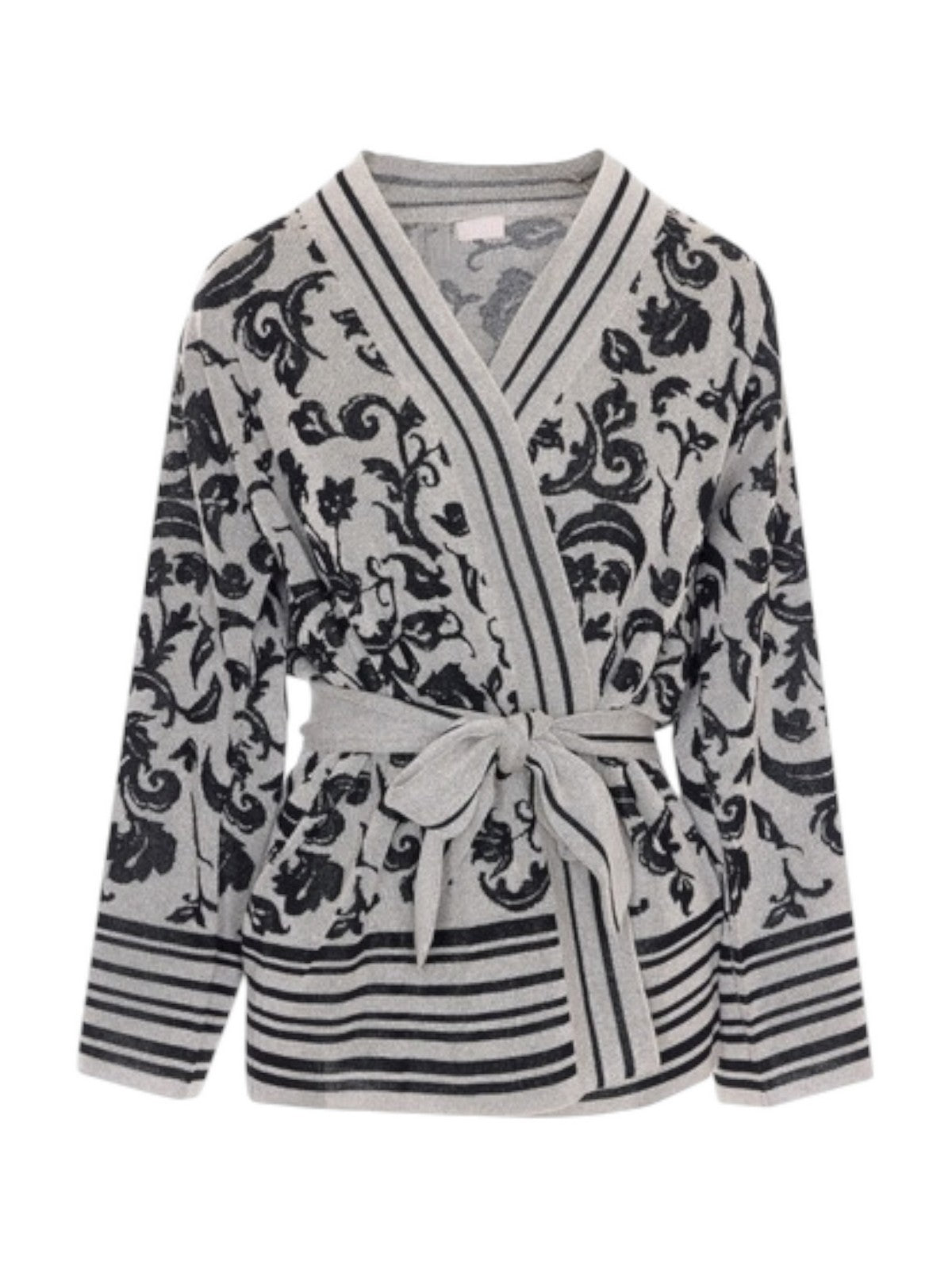LIU JO WHITE Cardigan Donna  WA6423MA587 P9564 Jacq.arab.white/blac gioboutiqueweb