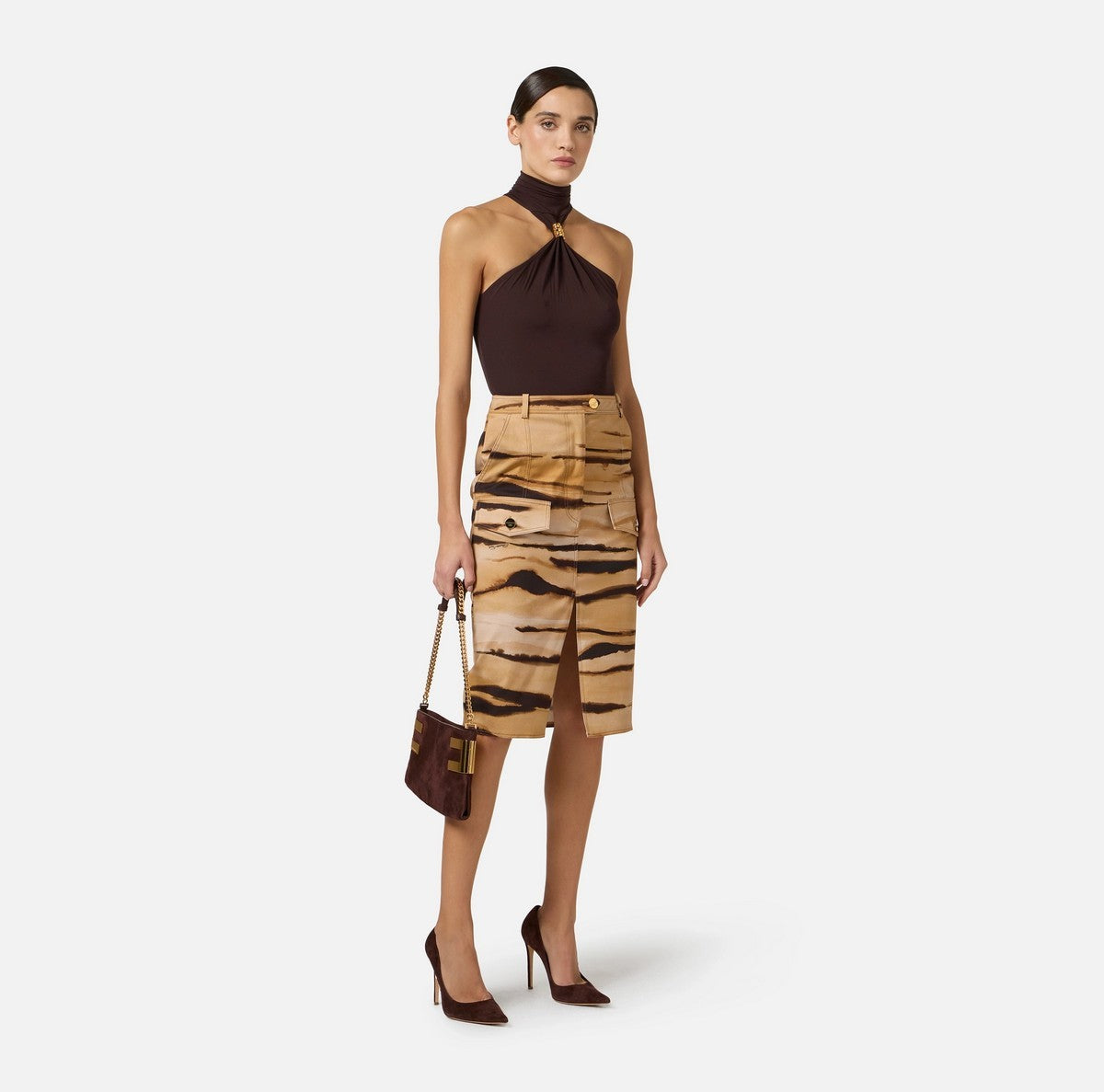 ELISABETTA FRANCHI Body Donna  BO01761E2 EV9 DARK CHOCOLATE gioboutiqueweb
