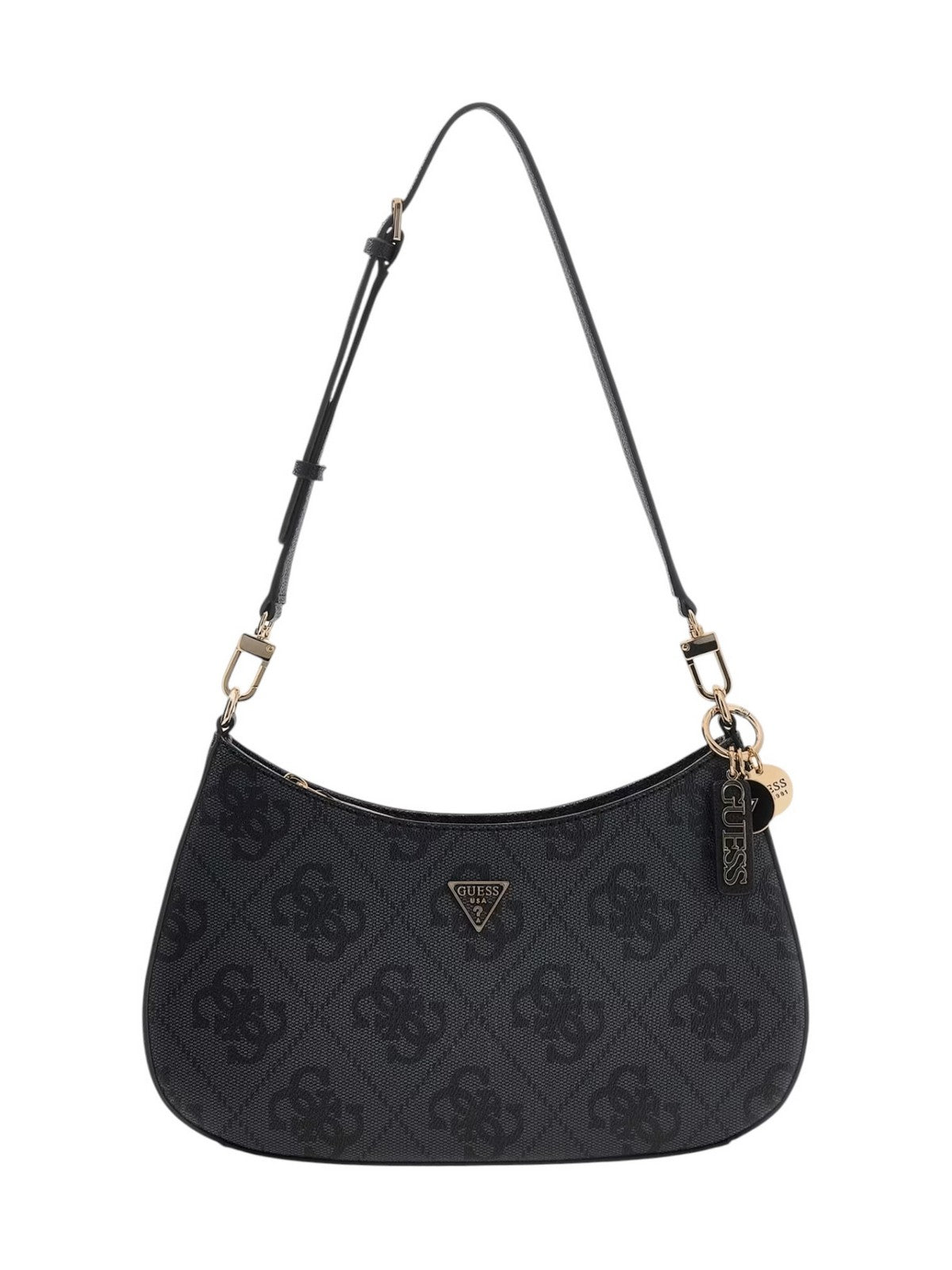 GUESS Borsa Donna NOELLE II TOP ZIP SHOULDER BAG HWSO96 72180 CLO COAL LOGO gioboutiqueweb