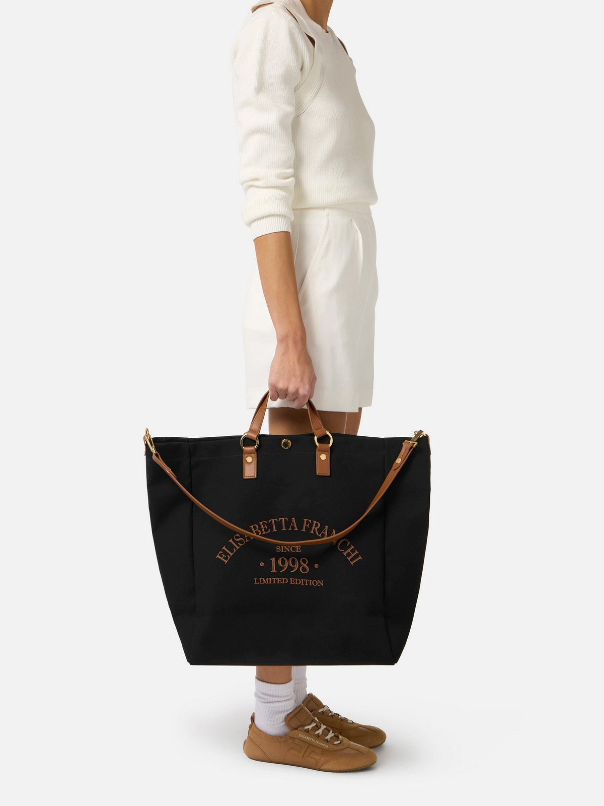 ELISABETTA FRANCHI Borsa Donna  BS14A62E2 B58 NERO/CUOIO gioboutiqueweb