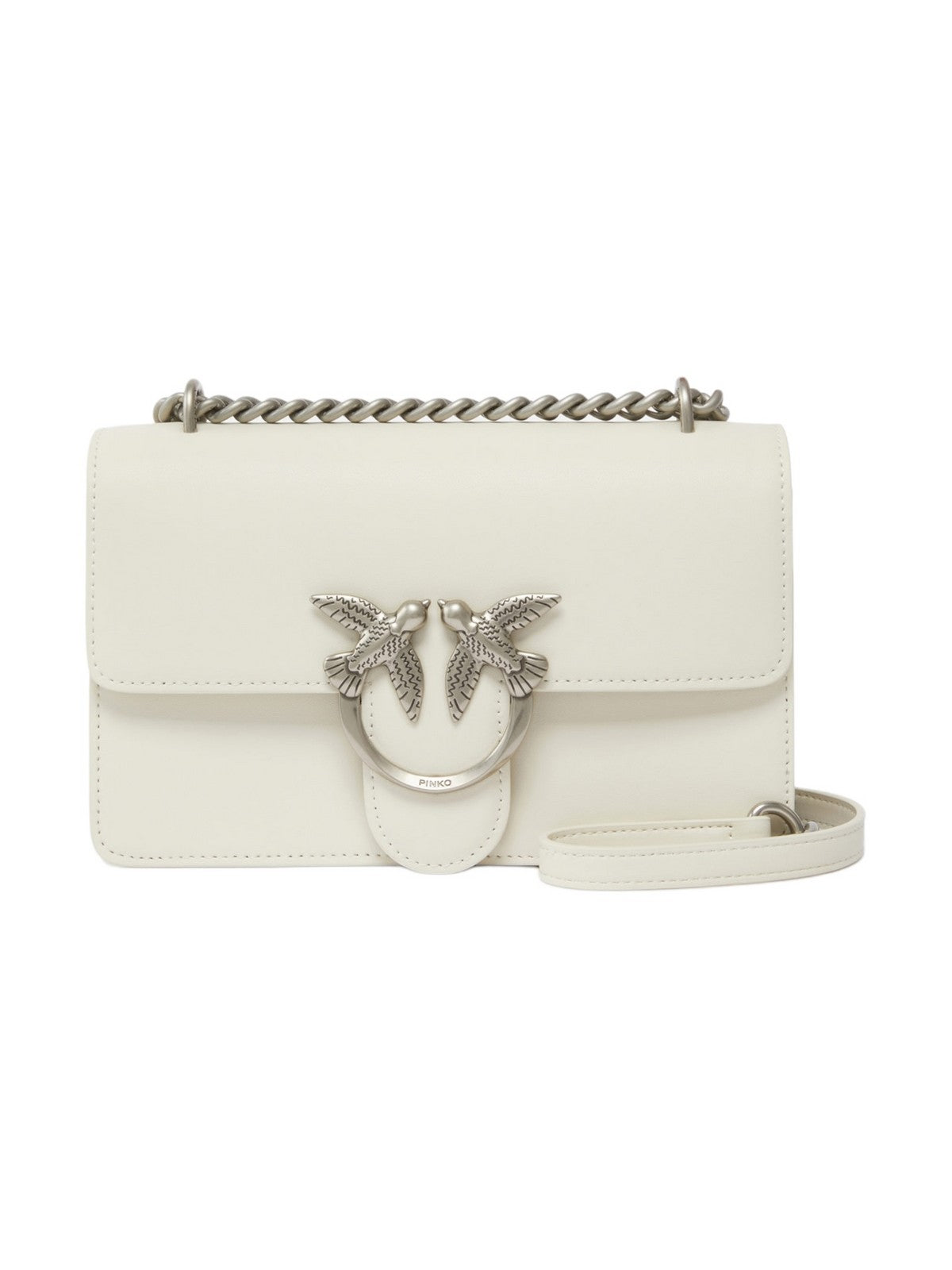 PINKO Borsa Donna Love One Mini Dc Vitello Seta 100074-A0F1 Z14O BIANCO SETA-OLD SILVER gioboutiqueweb