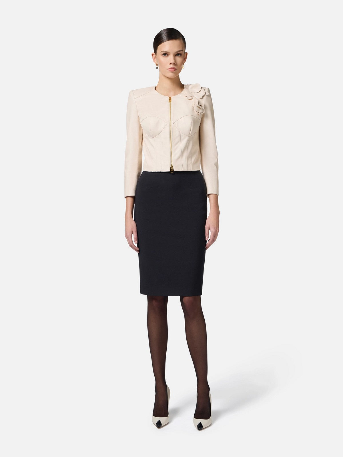 ELISABETTA FRANCHI Gonna Donna  GO11852E2-110 Nero gioboutiqueweb