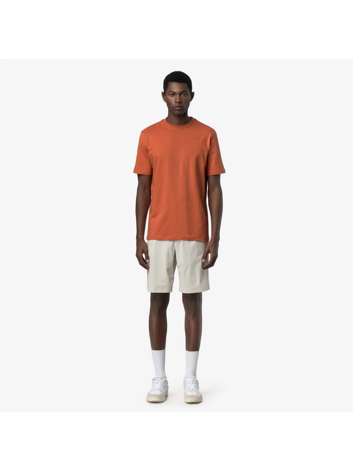 K-WAY T-shirt Uomo ODOM JERSEY MICRO LETTERING K81489W 896 Orange Brownish