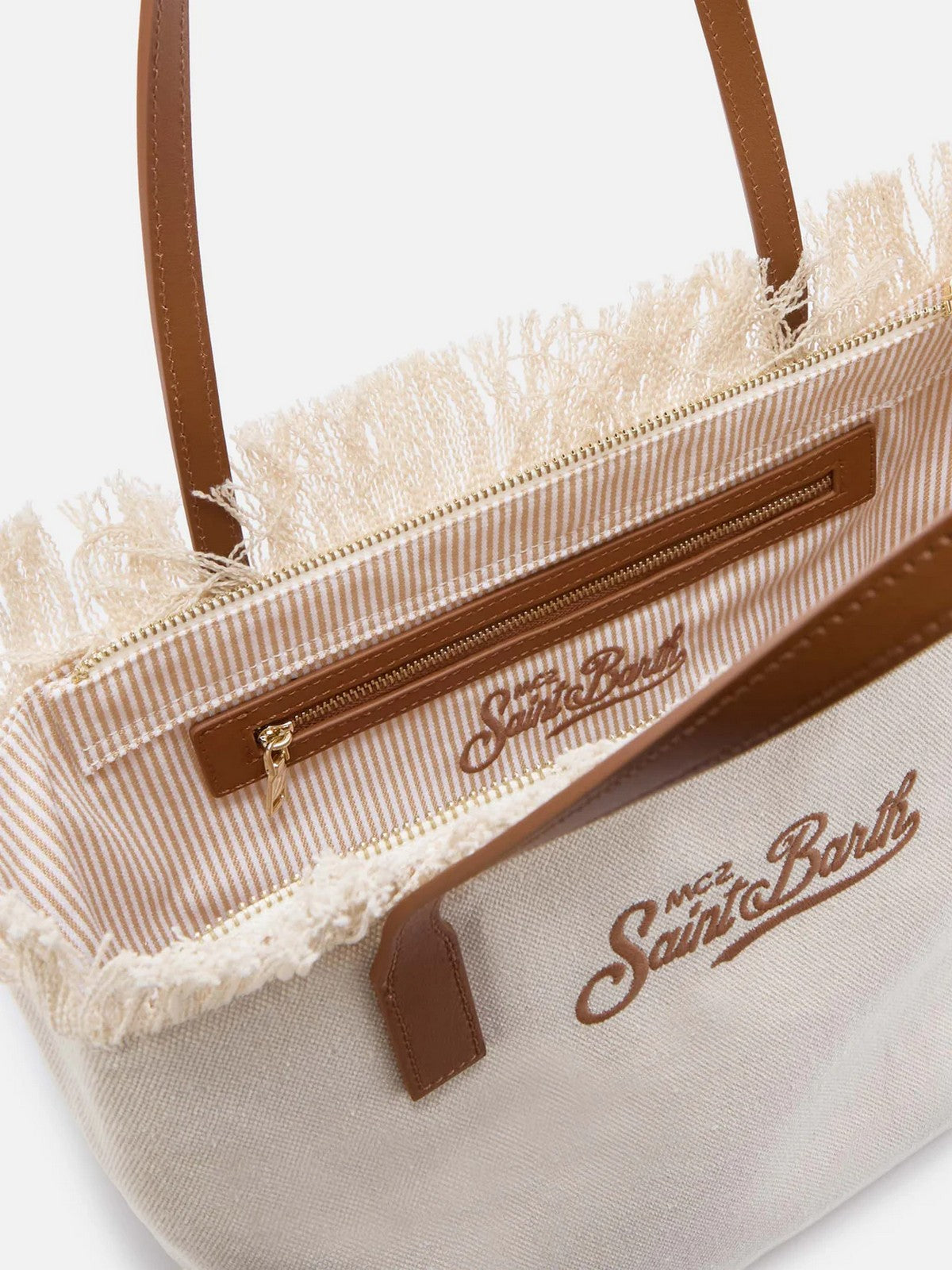 MC2 SAINT BARTH Borsa Donna  CITY BAG MID FRINGE 00302L BIANCO