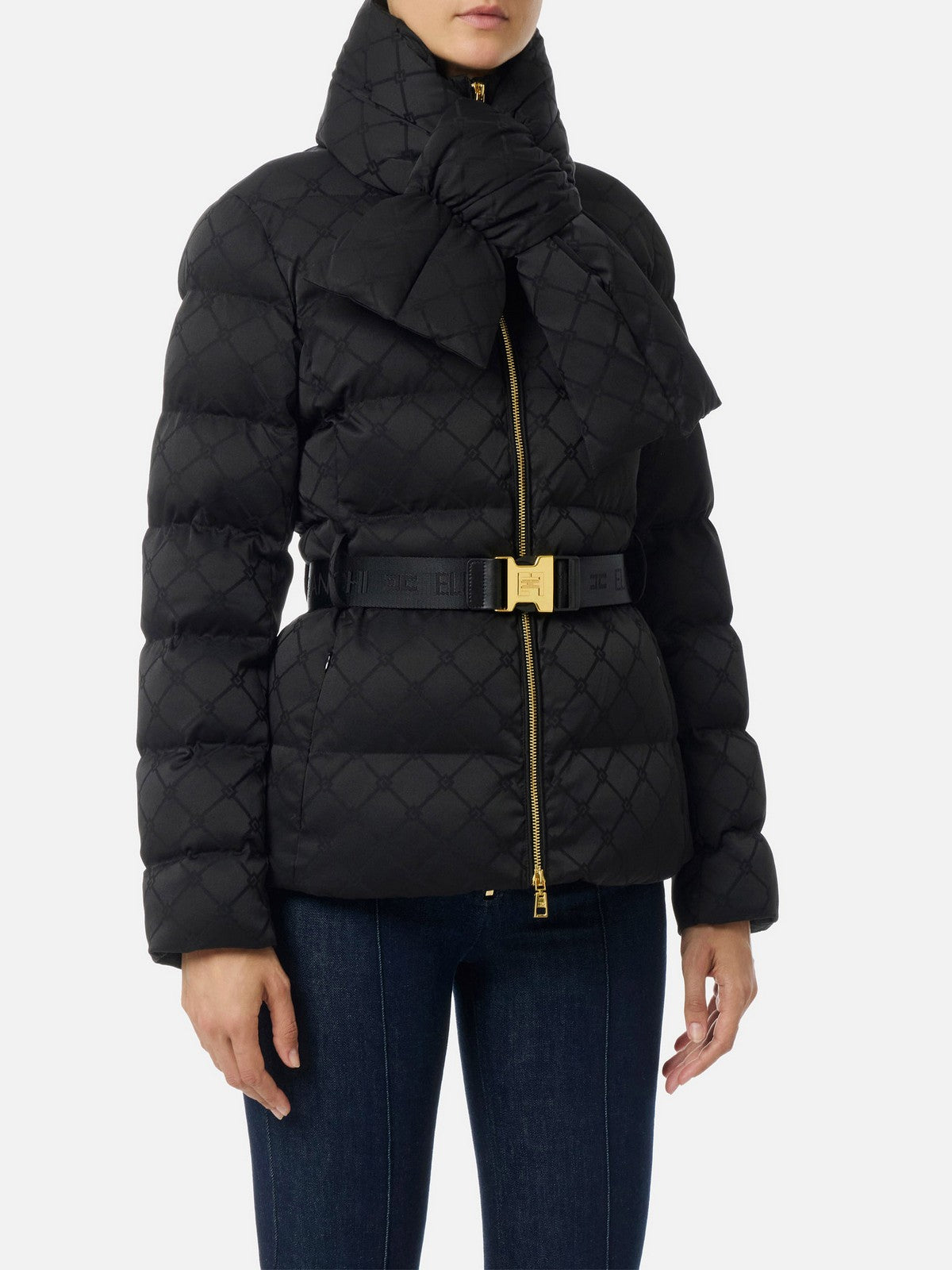 ELISABETTA FRANCHI Piumino Donna  PI83D56E2 110 Nero gioboutiqueweb