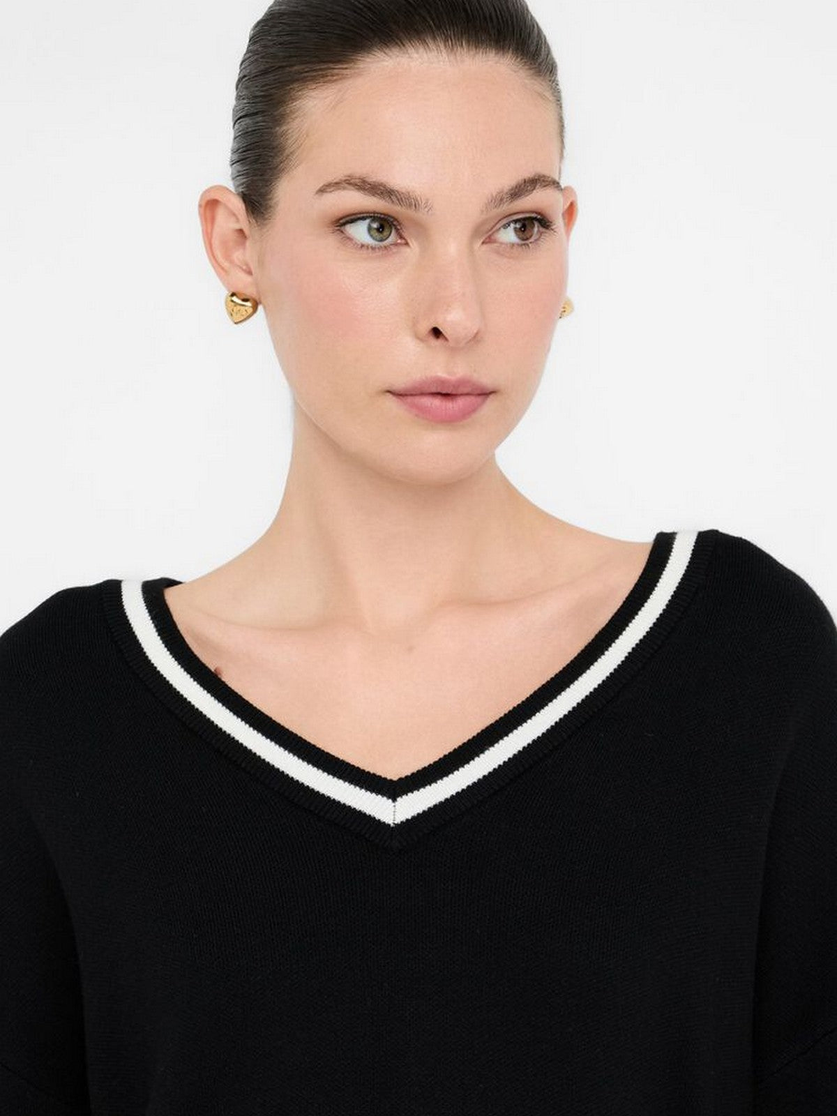 LIU JO SPORT Maglione Donna  TF5229MS59L 03N66 Nero/bianco latte