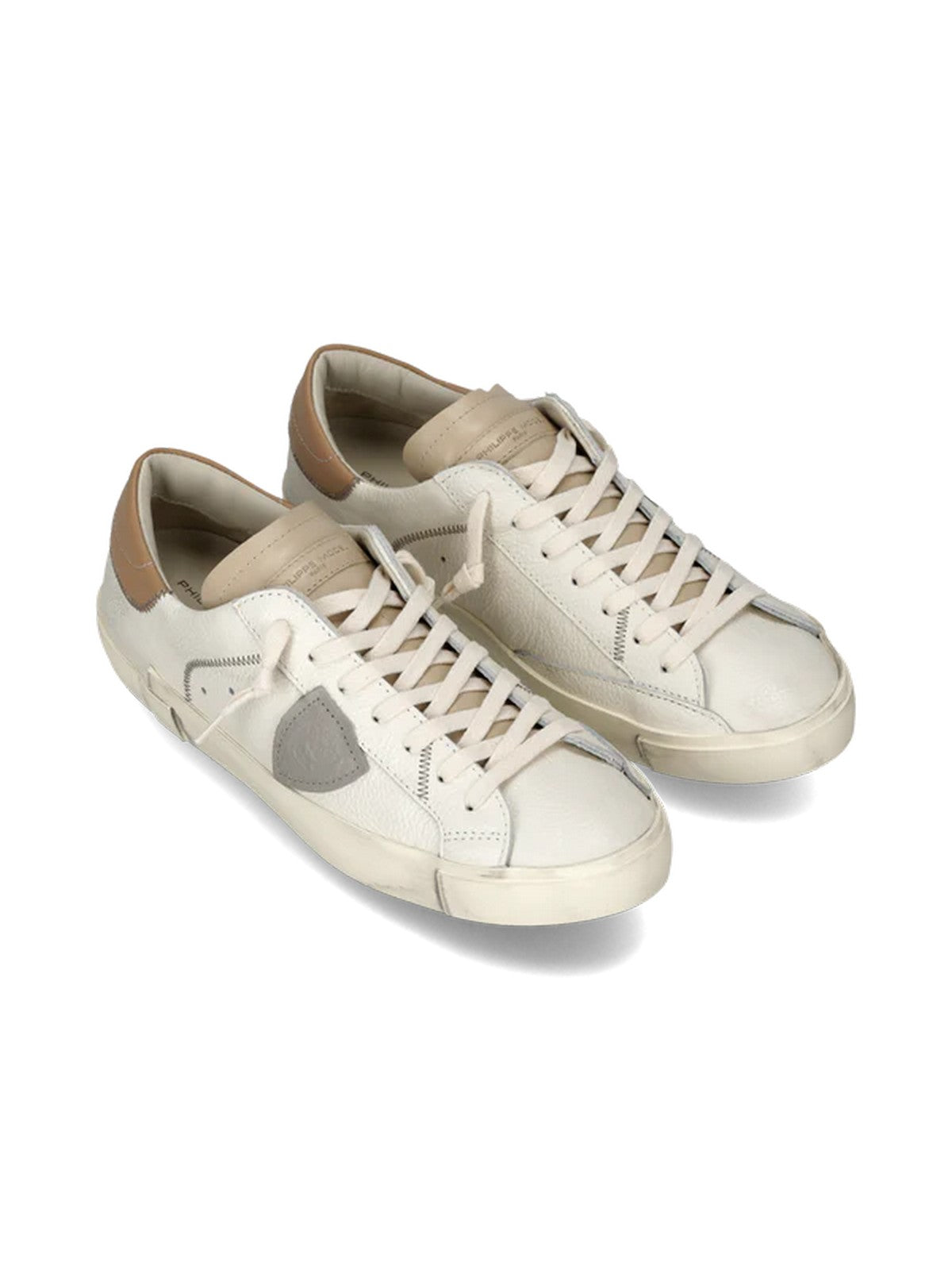 PHILIPPE MODEL Sneaker Uomo Prsx Low Man PRLU VZ01 VEAU CERF_LAIT MUD