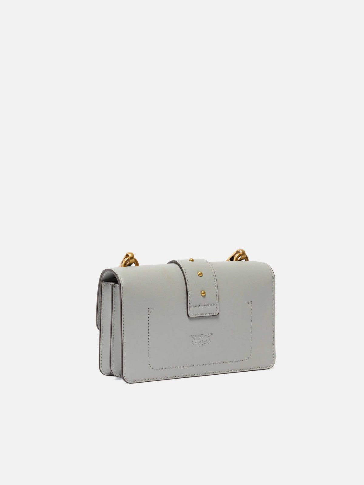 PINKO Borsa Donna LOVE ONE MINI ST. CL VITELLO S 105856-A0F1 K32Q GRIGIO PERLA-ANTIQUE GOLD gioboutiqueweb