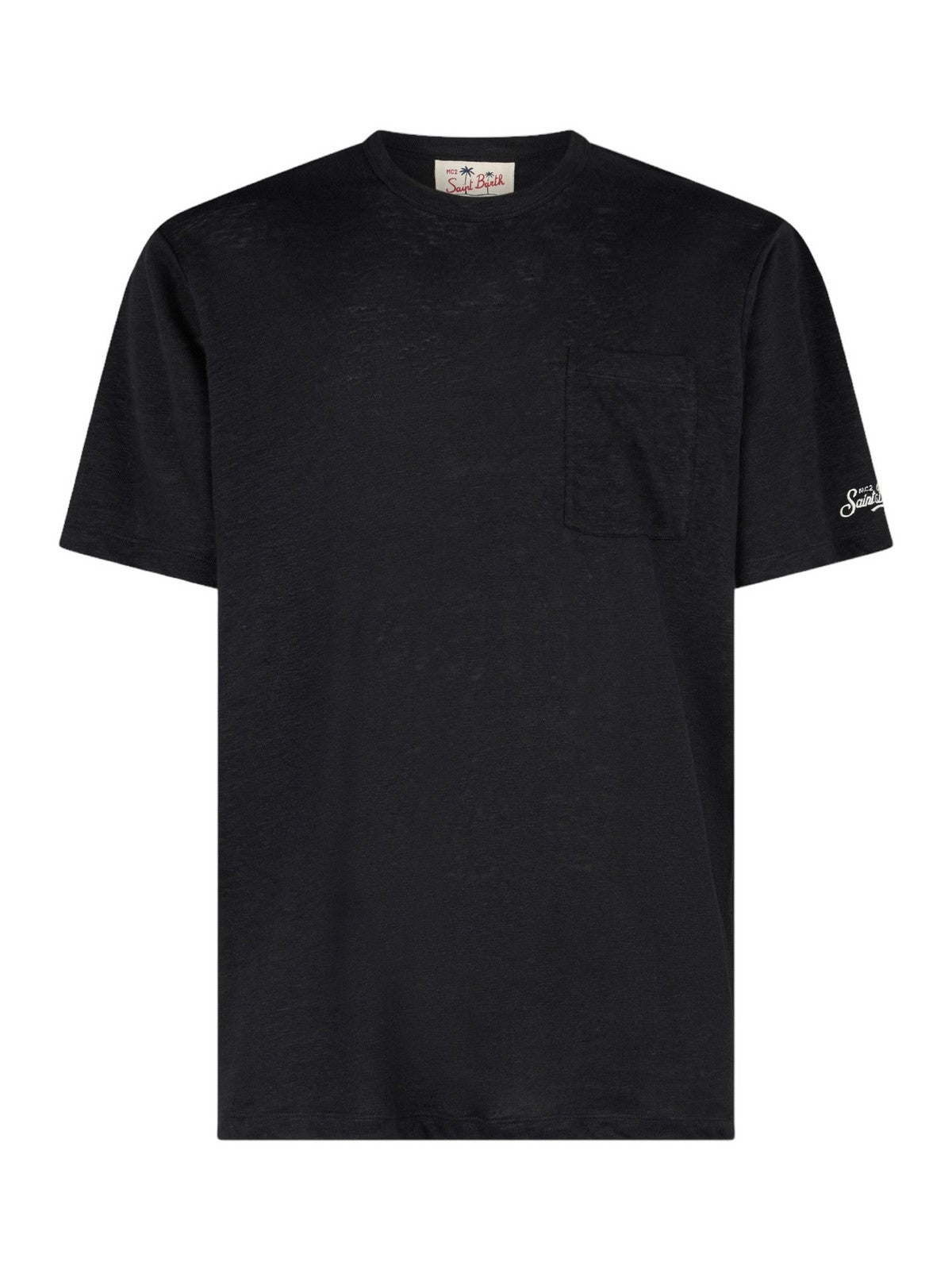 Camiseta MC2 Saint Barth y Pole para hombres de Echstasea 00816f Negro