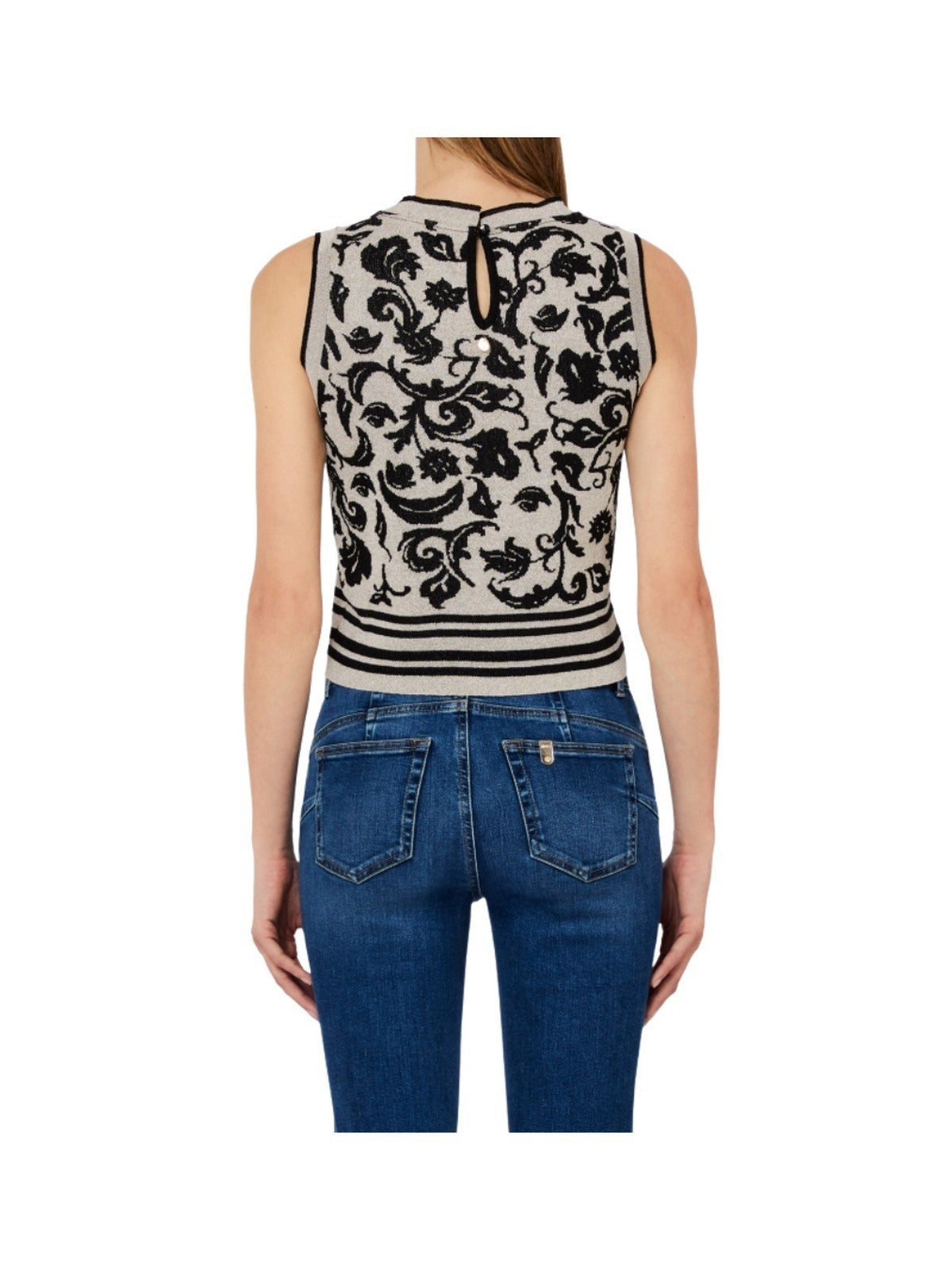 LIU JO WHITE Maglia Donna  WA6447MA587 P9564 Jacq.arab.white/blac gioboutiqueweb