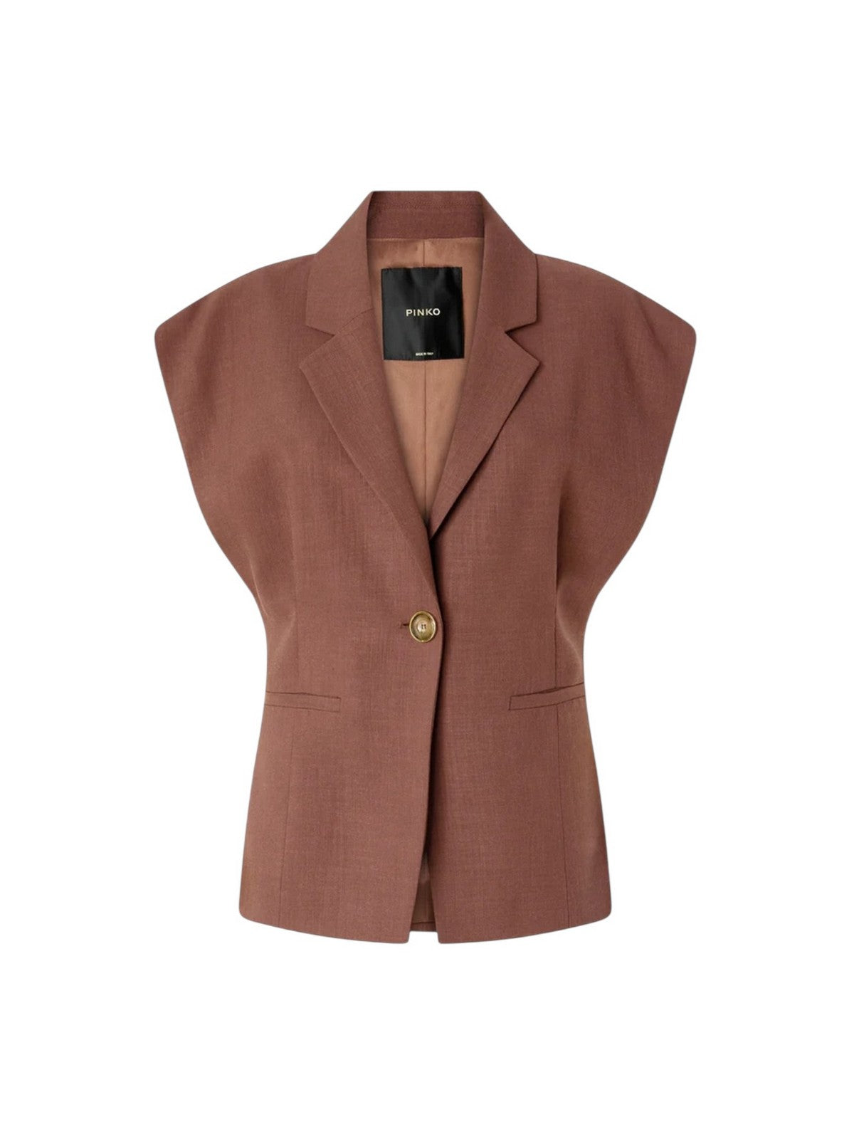 PINKO Gilet Donna FLOELLA GIACCA FRISOTTINO 106509-A2W6 L78 MARRONE TERRA X PIANTE gioboutiqueweb