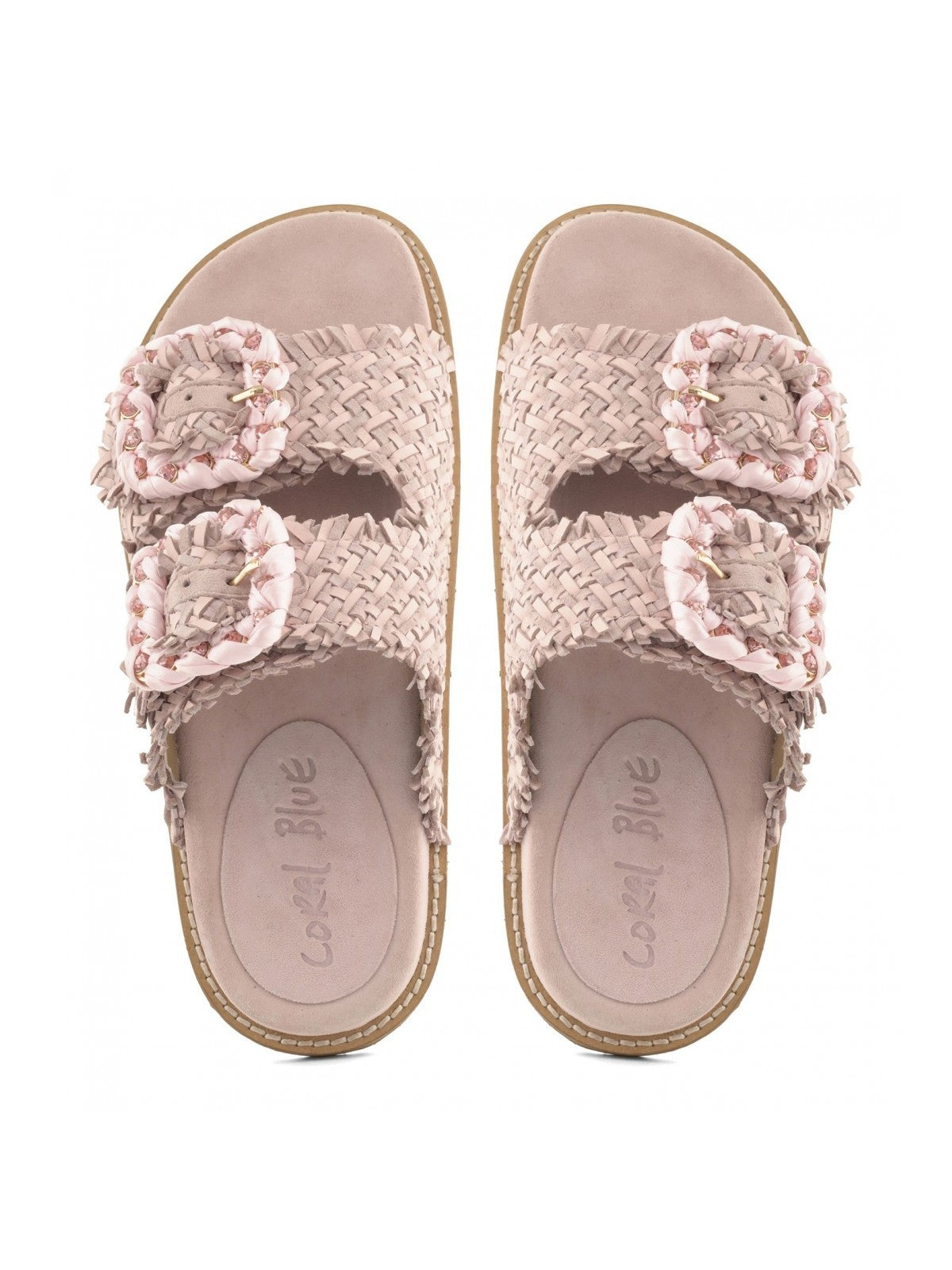 Coral Blue Ciabatta Donna Woven leather sandal - CB.K226.01 PIN gioboutiqueweb