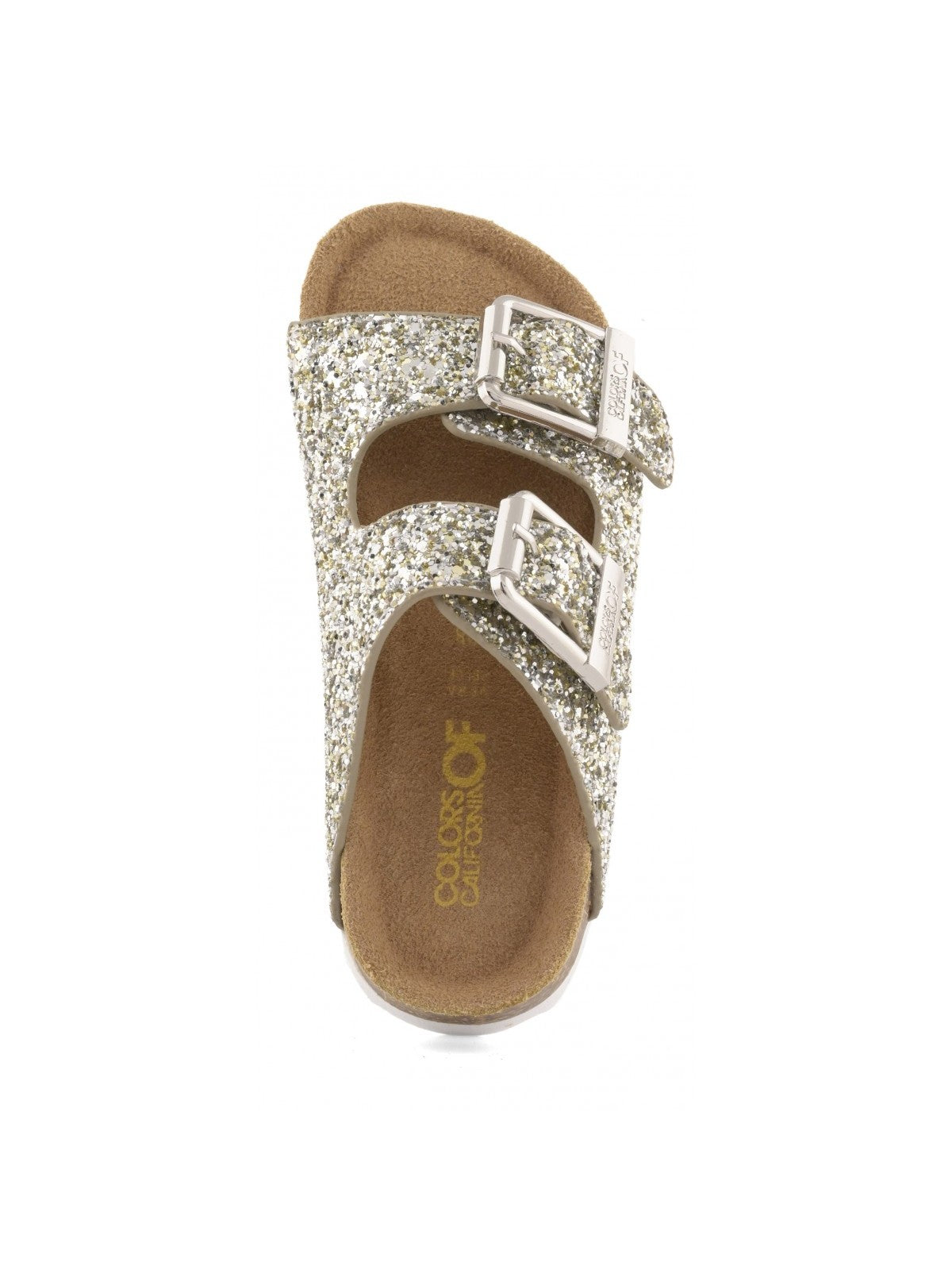Colors Of California Sandalo Bambine e ragazze glitter sandal 2 buckles - HC.2415N SIL gioboutiqueweb