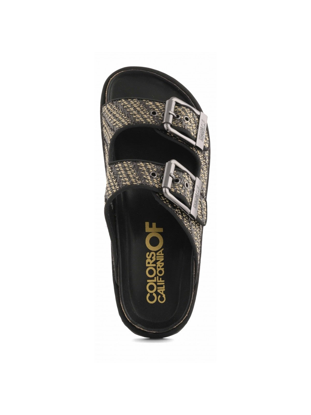 Colors Of California Sandalo Donna Two buckle sandal metal rafia - HC.BIOW600 BLA gioboutiqueweb