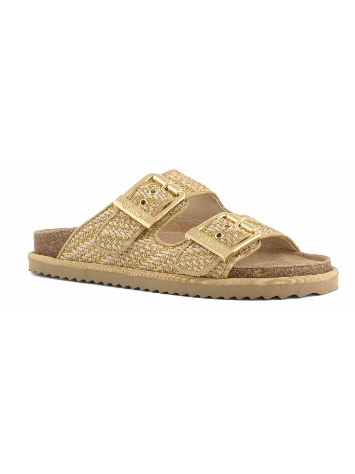 Colors Of California Sandalo Donna Two buckle sandal metal rafia - HC.BIOW600 GOL gioboutiqueweb