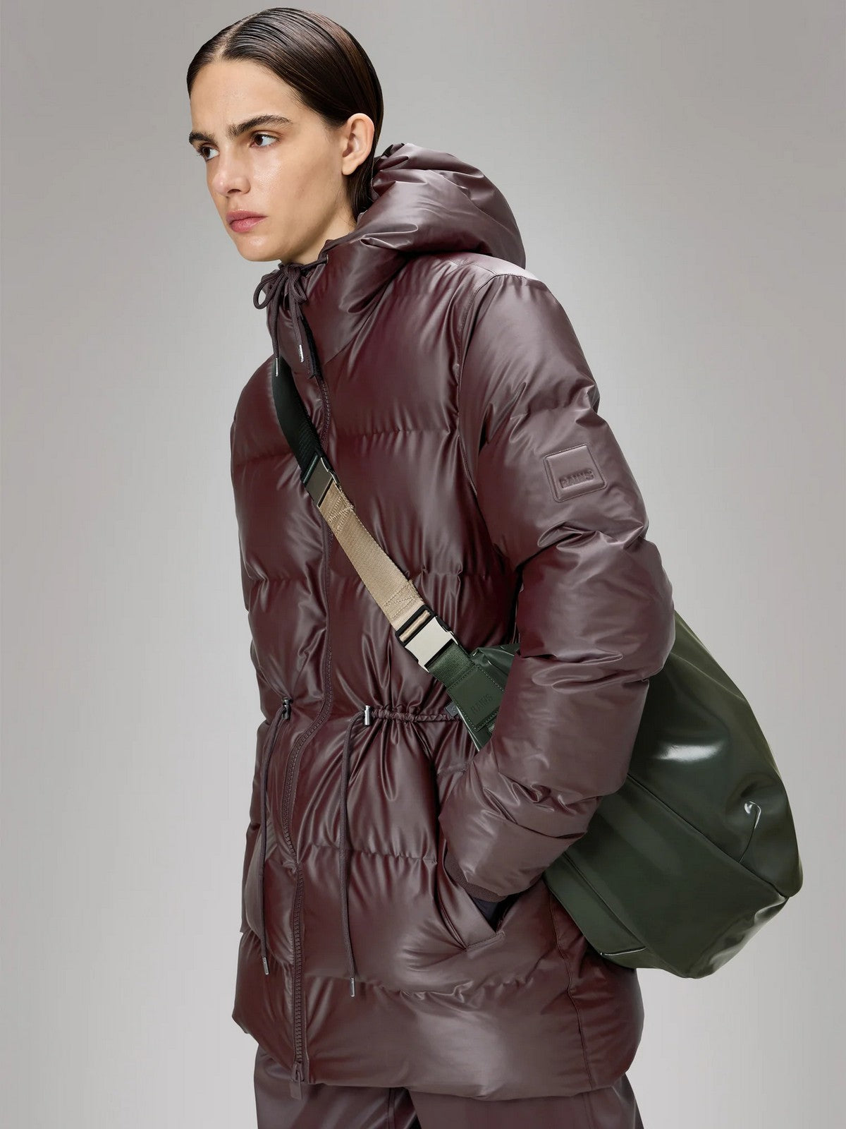 RAINS Borsa Unisex adulto Valera Shoulder Bag Large W3 13120 127 Swamp Swamp gioboutiqueweb