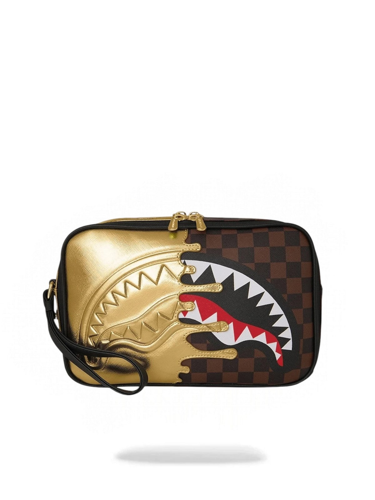 SPRAYGROUND Zaino Unisex adulto SHARKS IN PARIS GOLD DRIP TOILETRY BRICK - 910B9343NSZ gioboutiqueweb