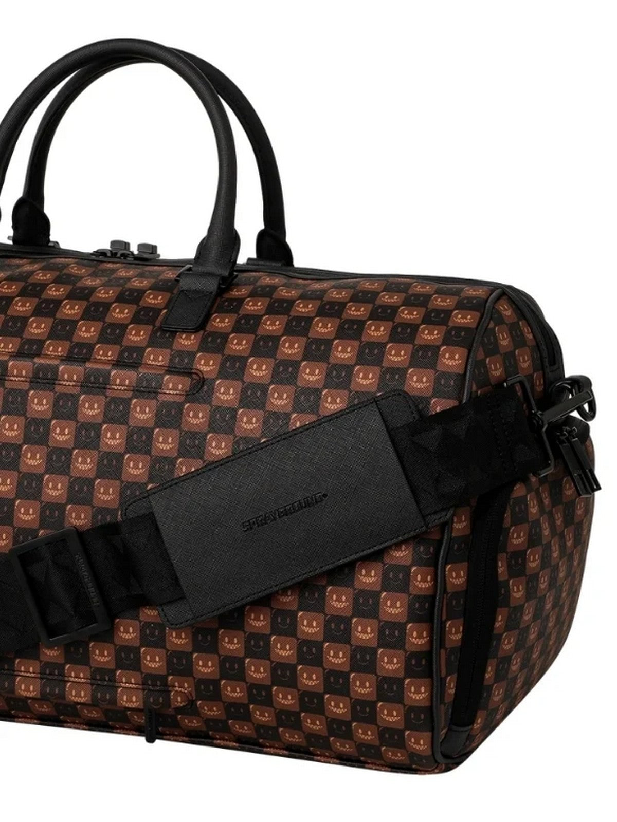 SPRAYGROUND Borsone Unisex adulto SHARKS IN PARIS WTF BUBBLE BROWN CHECK DUFFLE - 910D9306NSZ gioboutiqueweb