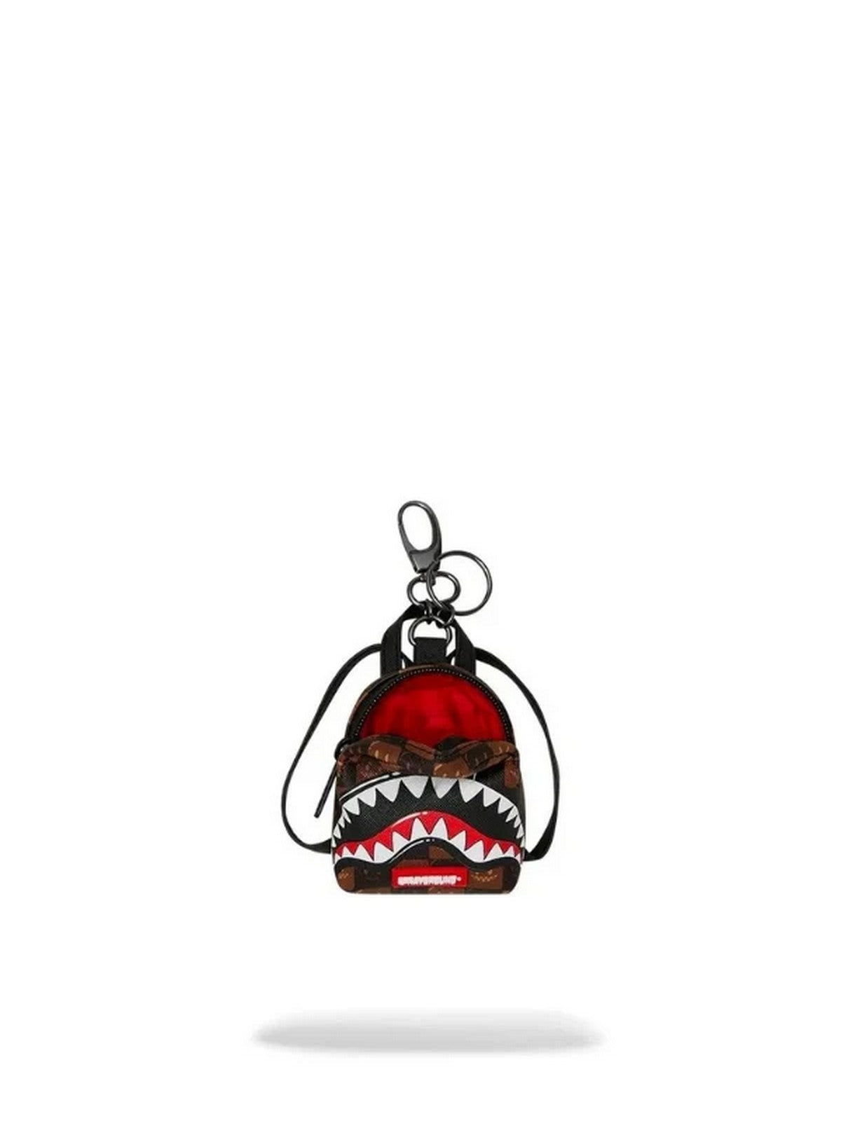 SPRAYGROUND Portachiave Unisex adulto SHARKS IN PARIS WTF BUBBLE BROWN CHECK BACKPACK KEYCHAIN - 910K9304NSZ gioboutiqueweb