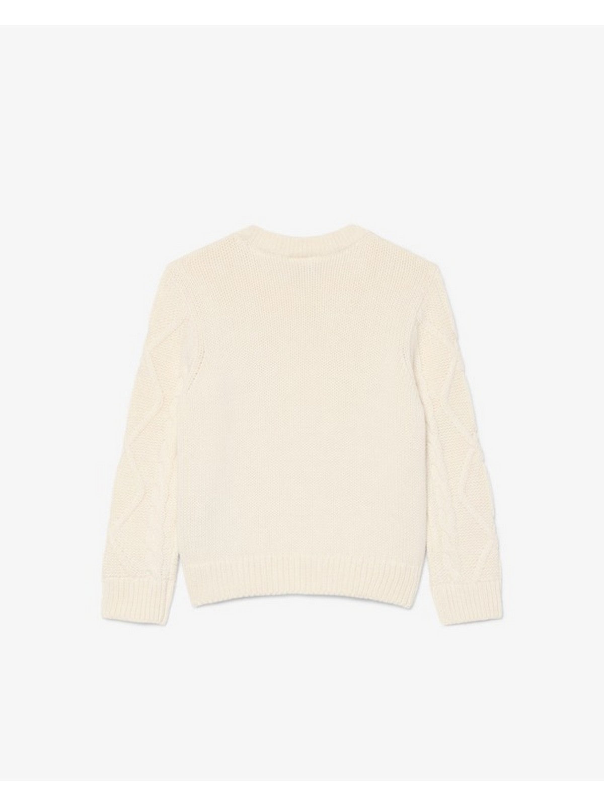 LACOSTE KIDS Felpa Bambini e ragazzi LCB CABLE SWEATER Bianco - 847820 70V gioboutiqueweb