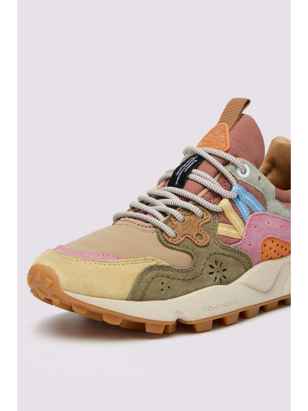 FLOWER MOUNTAIN Sneaker Donna YAMANO 3 WOMAN SUEDE/NYLON CREAM-MILITARY-PINK - 2017817-01-1E93 gioboutiqueweb
