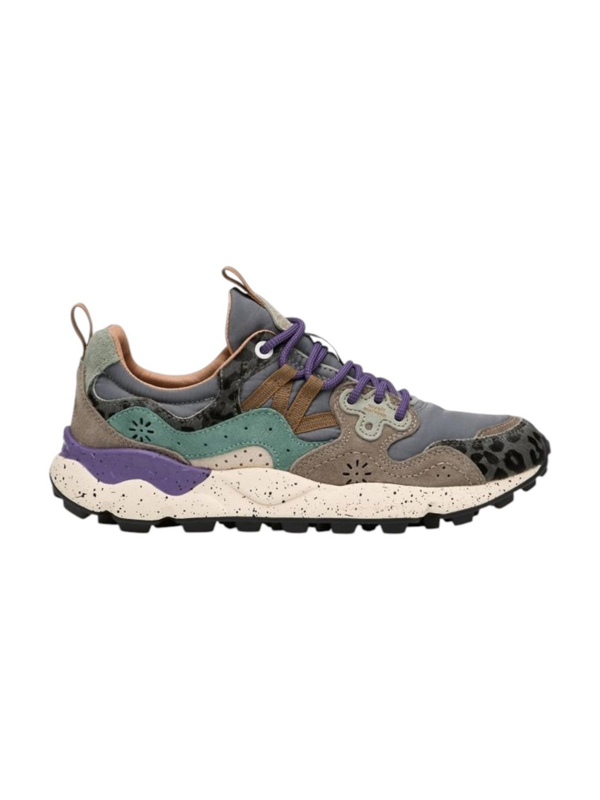 FLOWER MOUNTAIN Sneaker Donna YAMANO 3 UNI SUEDE/PONY HAIR/NYLON DARK GREY-ANTHRACITE-BOTTLE - 2017818-56-1B74 gioboutiqueweb