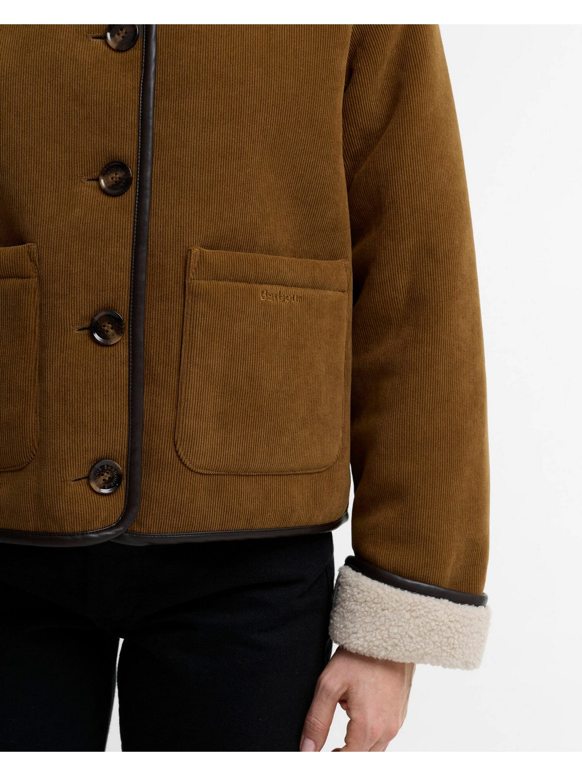 BARBOUR Giubbino Donna PENNY FLEECE CASUAL JACKE TAN/ECRU - LCA0423 BR31 gioboutiqueweb
