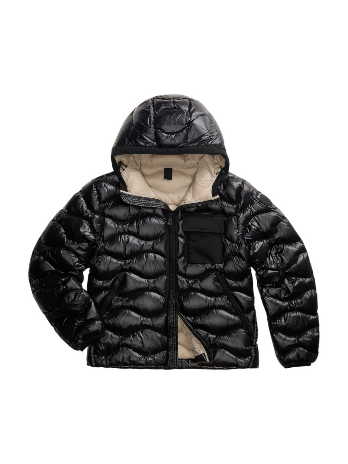 BLAUER Piumino Uomo BRYANT NERO interno BEIGE 301 - 26WBLUC02053 005958 999EI gioboutiqueweb