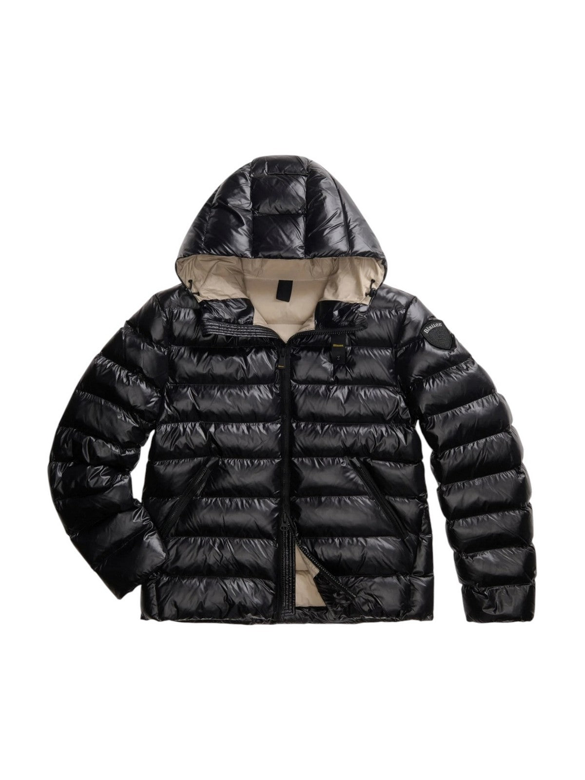 BLAUER Piumino Uomo ADAMS NERO interno BEIGE 301 - 26WBLUC02054 005958 999EI gioboutiqueweb
