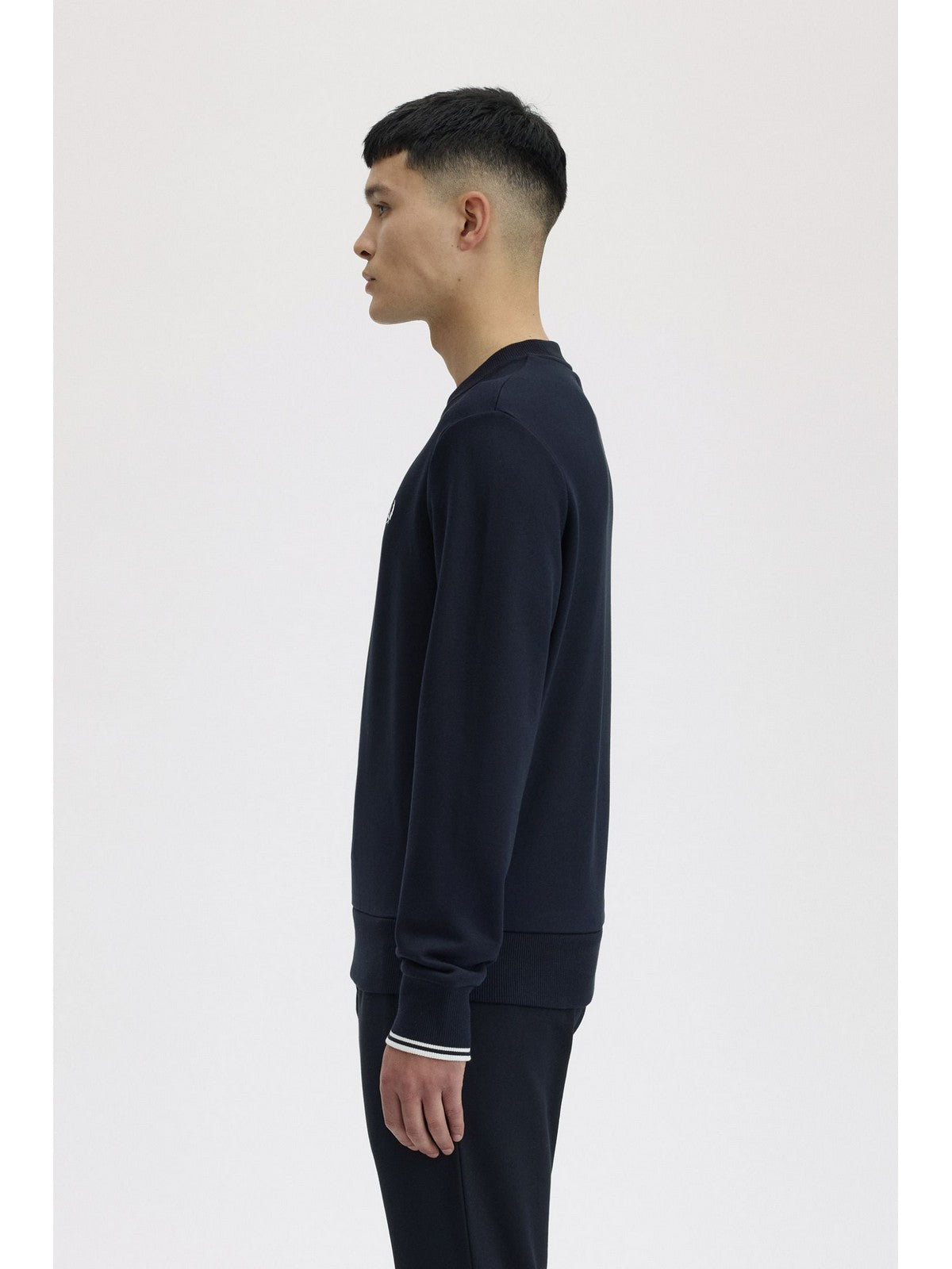 FRED PERRY Felpa Uomo FP CREW NECK SWEATSHIRT FP-M7535 248 NAVY gioboutiqueweb
