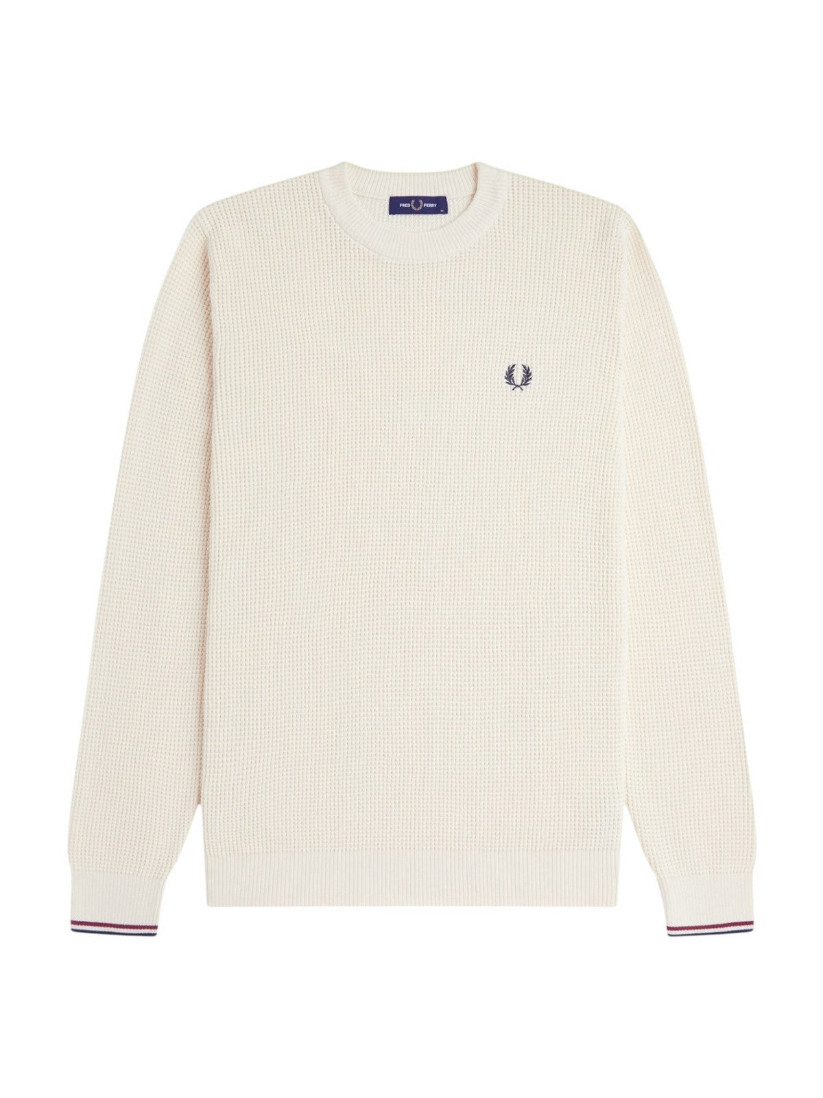 FRED PERRY Maglione Uomo FP WAFFLE STITCH JUMPER ECRU - FP-K6507 170 gioboutiqueweb