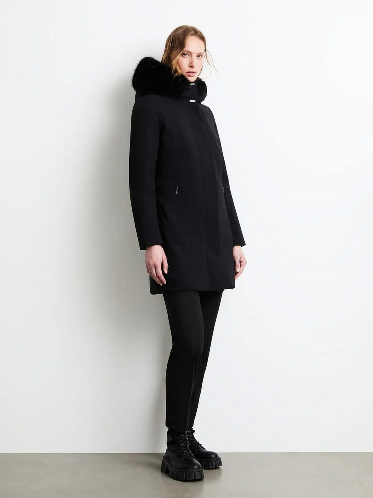 RRD Giubbino Donna surflex winter  long fur wom jkt BLACK - W26502F 10 gioboutiqueweb