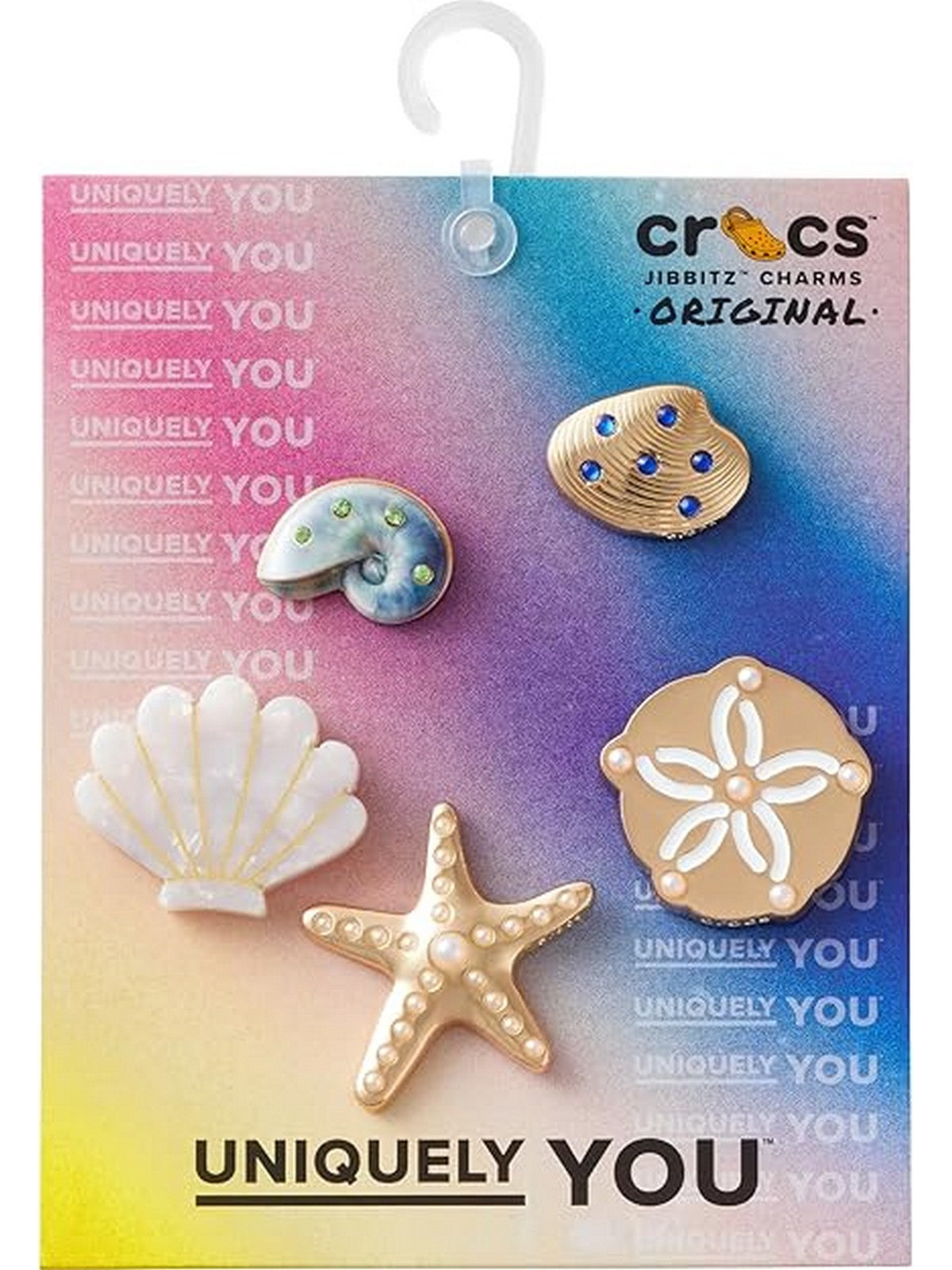Crocs JIBBITZ Unisex adulto Gold Seashell 5 Pack - CR.6041 JIB UCOL gioboutiqueweb