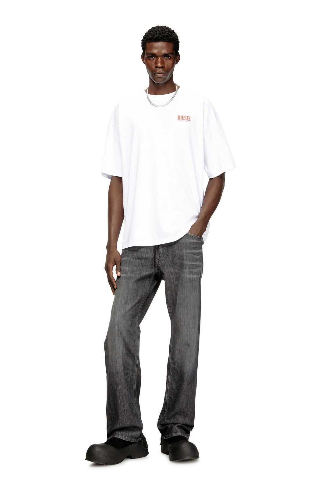 DIESEL T-shirt Uomo T-BOXT-BISK MAGLIETTA A20036 0EPCA 100 100 - WHITE gioboutiqueweb