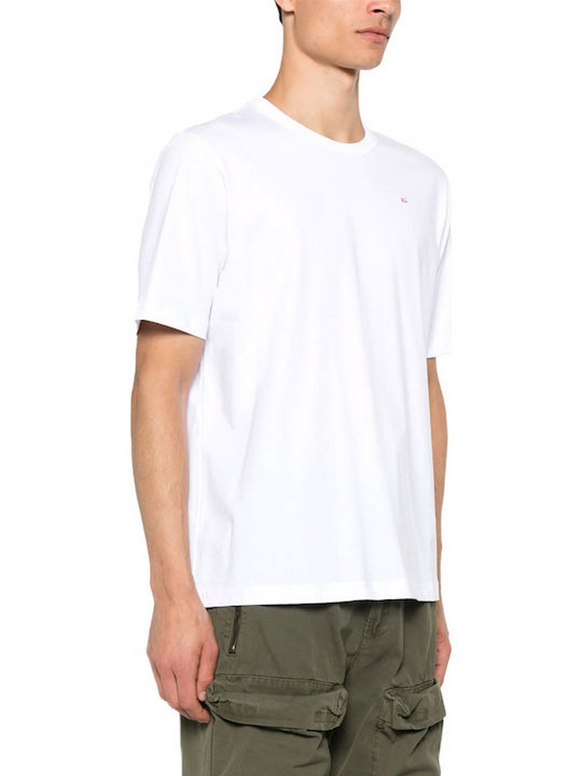 DIESEL T-shirt Uomo T-NORM-MICRODIV MAGLIETTA A20198 0NIAX 100 100 - WHITE gioboutiqueweb