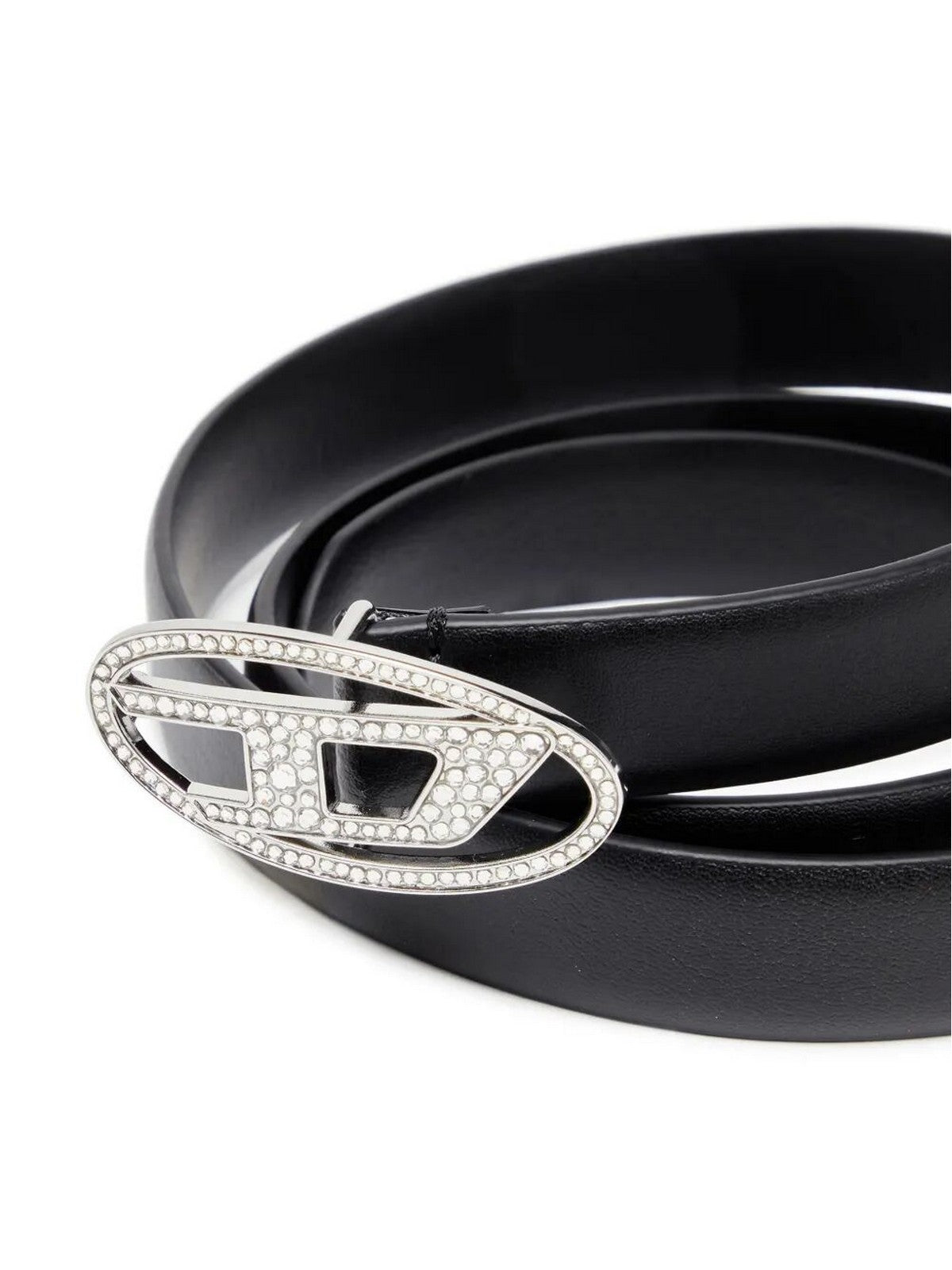 DIESEL Cintura Donna OVAL D LOGO B-1DR STRASS 20 BELT Nero - X09972 P6364 T8013 gioboutiqueweb