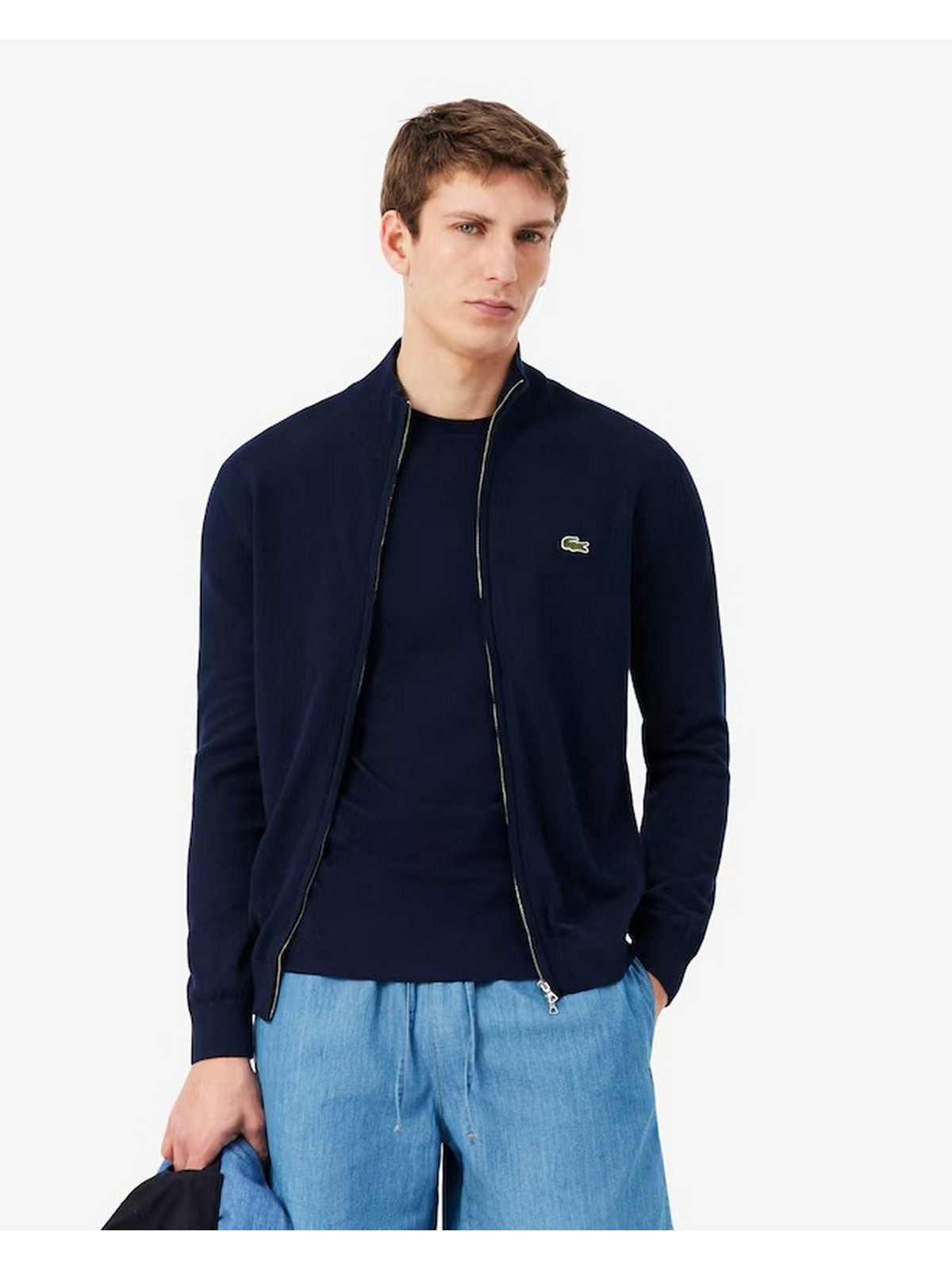 LACOSTE Cardigan Uomo AH1957 166 Blu gioboutiqueweb