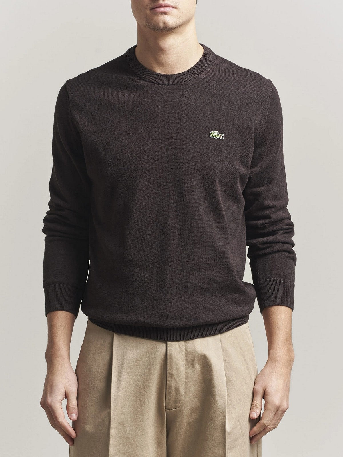 LACOSTE Maglia Uomo AH0128 3LA Marrone gioboutiqueweb
