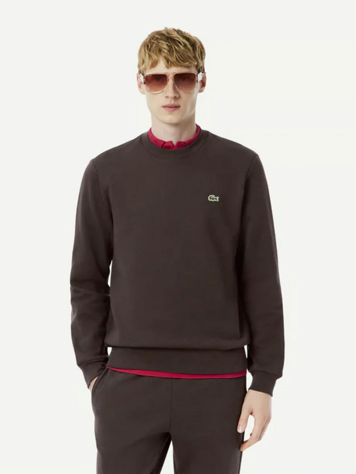 LACOSTE Maglione Uomo AH3225 SKB Marrone gioboutiqueweb