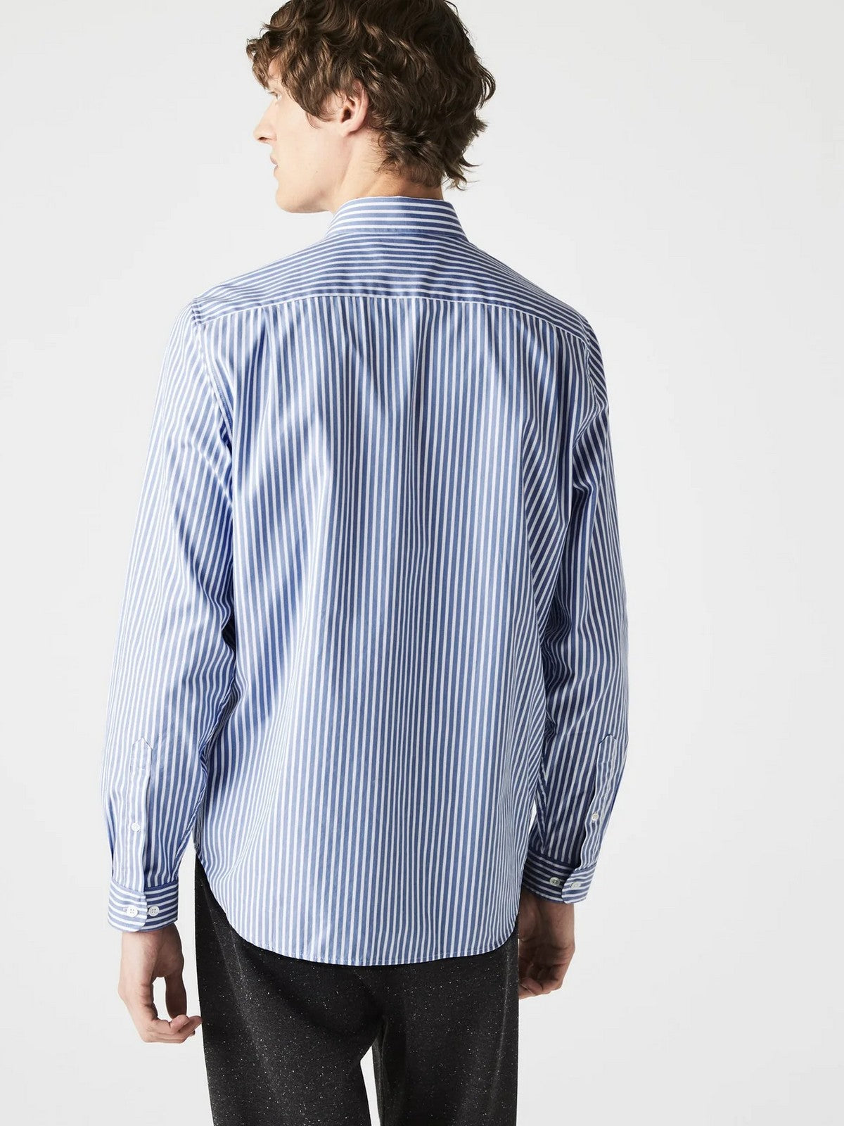 LACOSTE Camicia Uomo CH2936 F6Z BIANCO/AZZURO gioboutiqueweb