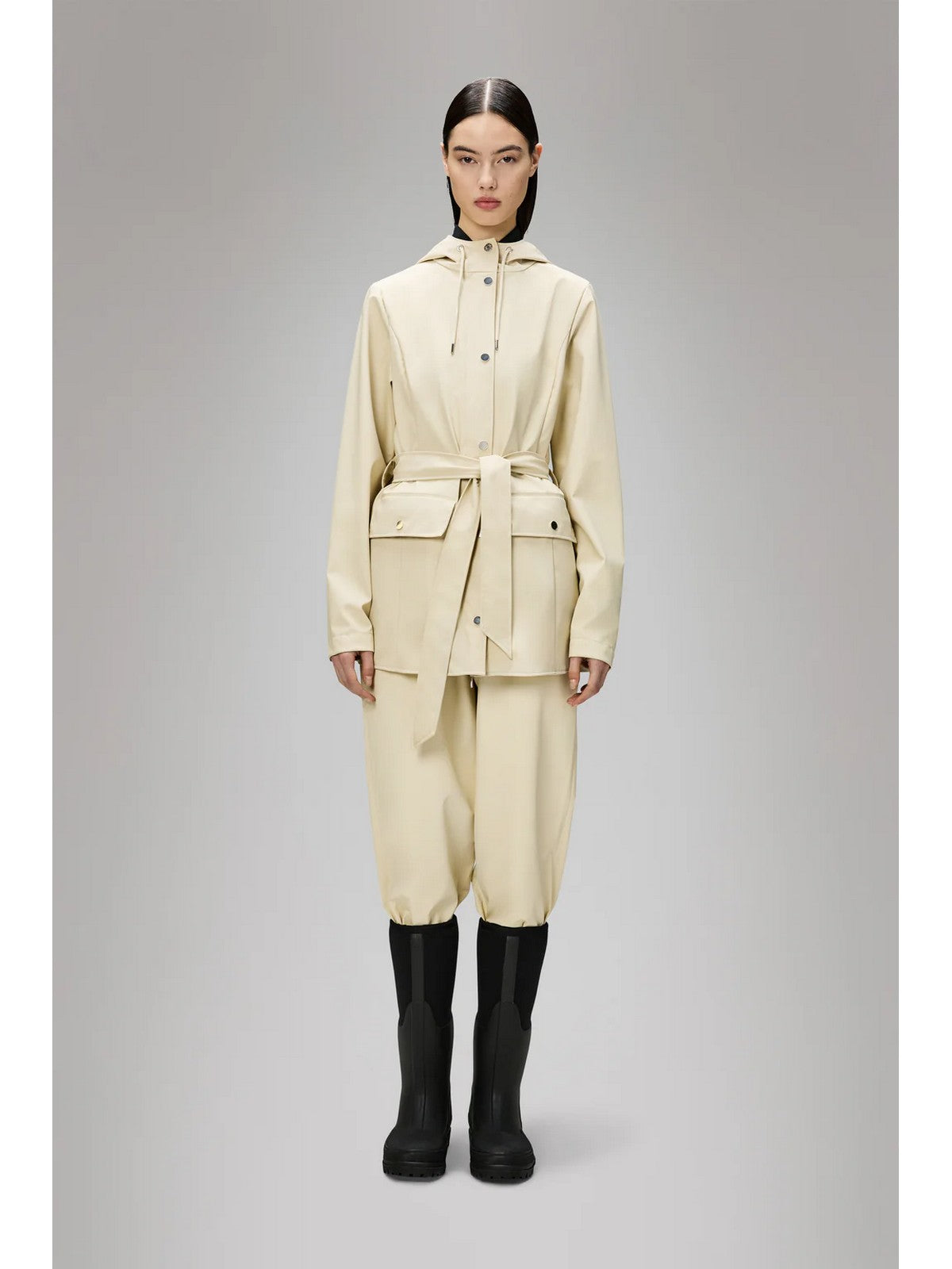 RAINS Giubbino Donna Curve Jacket W3 12100 26 Dune Beige gioboutiqueweb