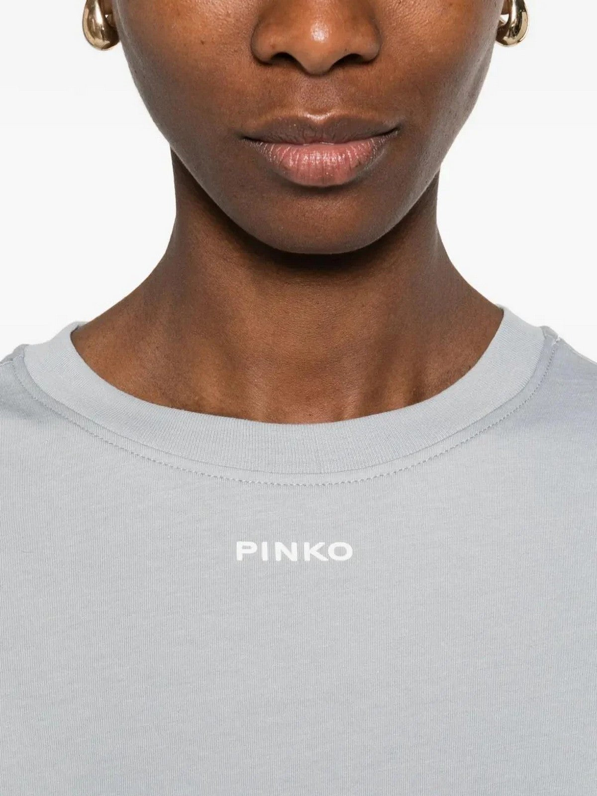 PINKO T-shirt Donna BASICO T-SHIRT 100373-A34F E87 AZZURRO ARONA gioboutiqueweb