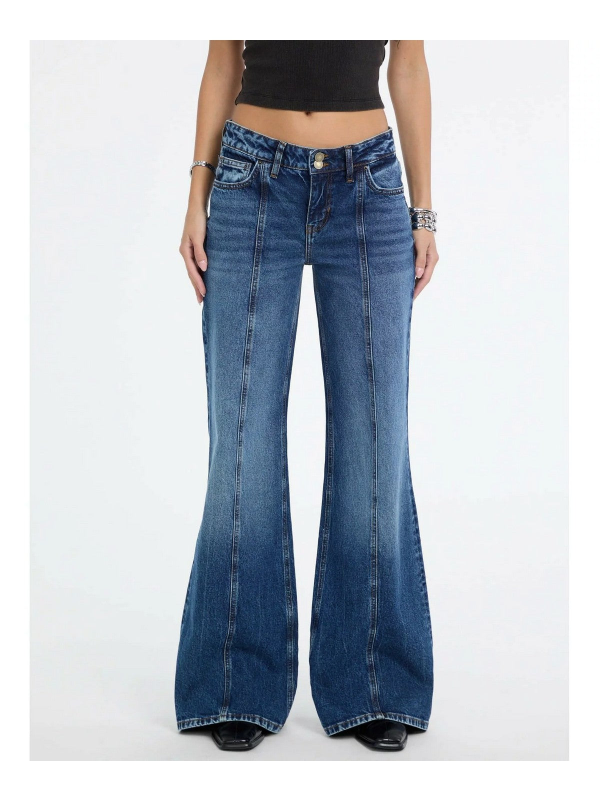 GUESS Jeans Donna GO FLARED W5BA3N D5M4U GOMR GO MEDIUM DARK MARBL gioboutiqueweb