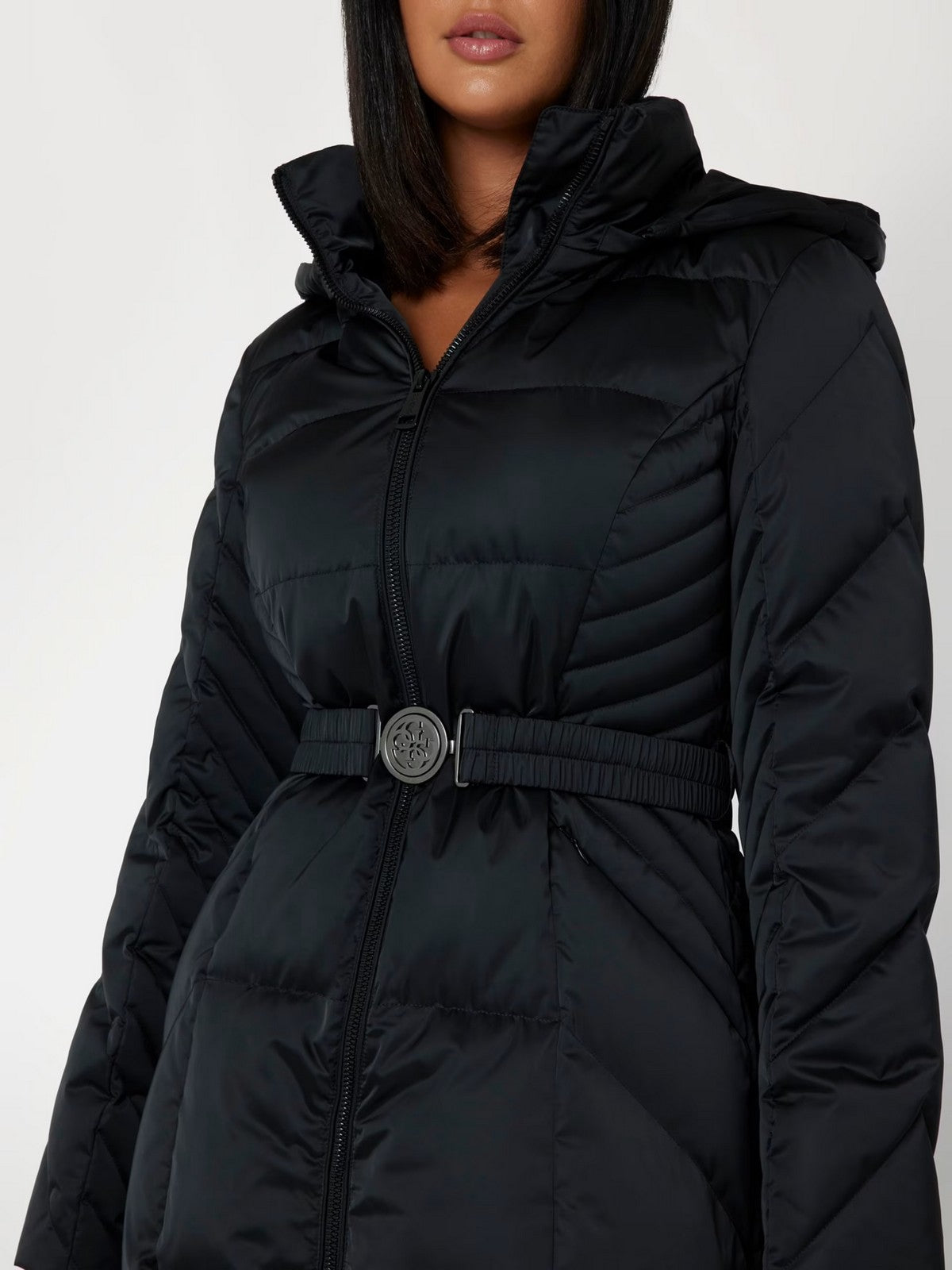 GUESS Piumino Donna NEW OLGA LONG REAL DOWN W4BL41 WEX52 JBLK Nero gioboutiqueweb