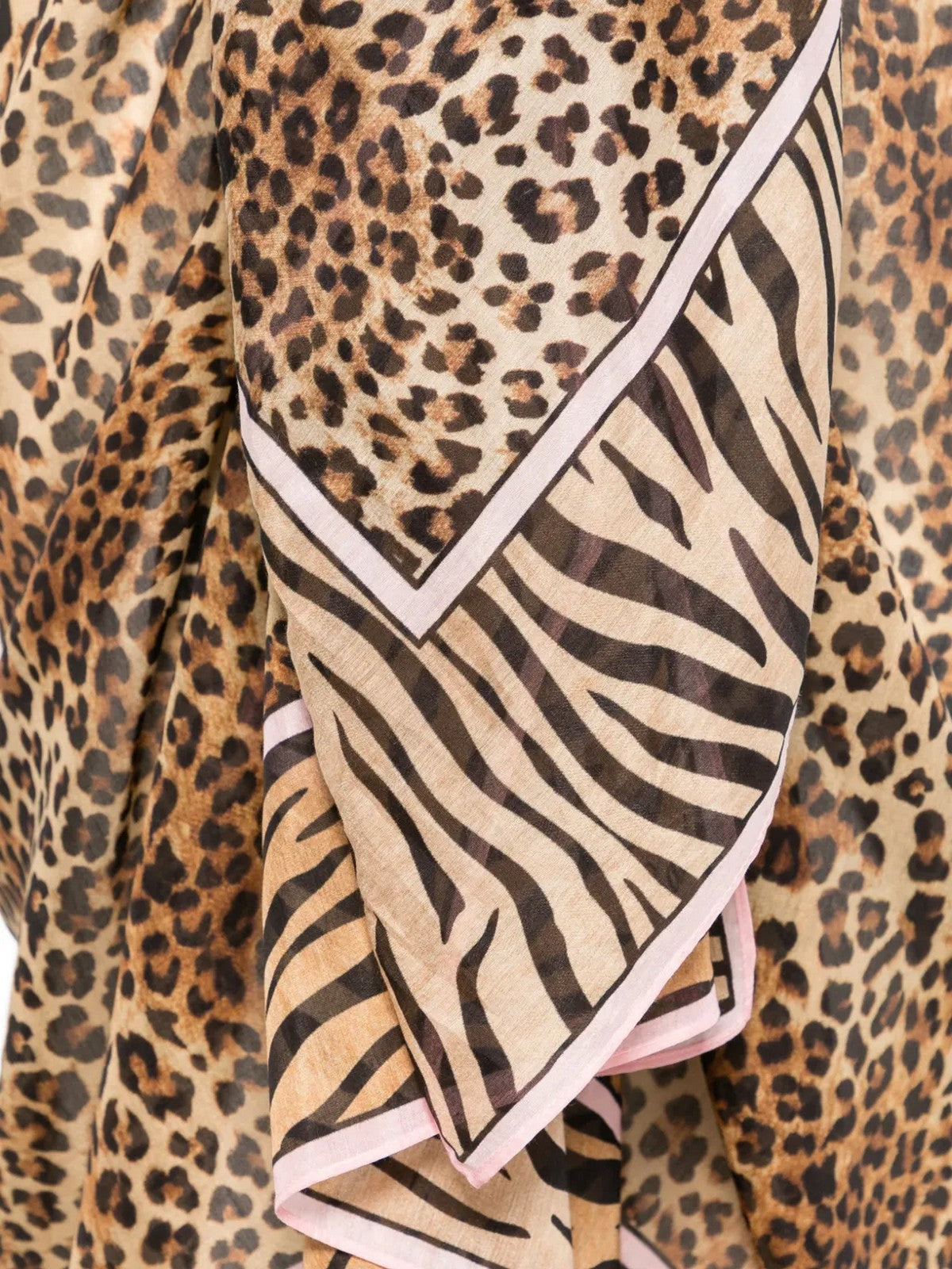 MC2 SAINT BARTH Pareo Donna  THAITI 09740L SILK VOILE SAND LEOPARD FOULARD 1921