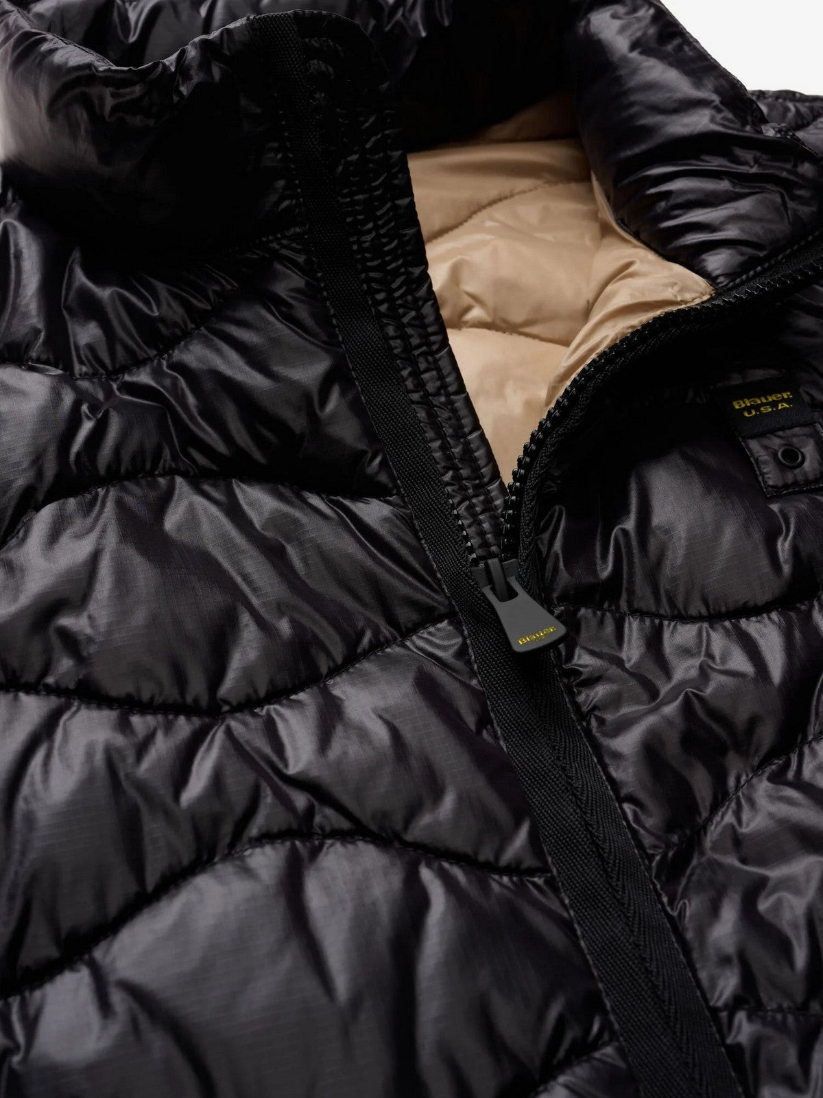 BLAUER Gilet Uomo DANNY 26SBLUX02184 A05958 999ET NERO interno BEIGE NATURALE